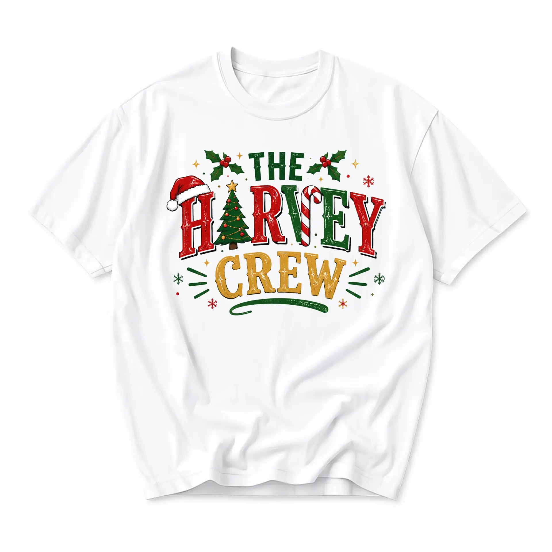 Funny Shirt the Harvey Crew Christmas Graphic Tee Holiday Season Unisex Short Sleeve Casual Holiday Apparel Crew Neck