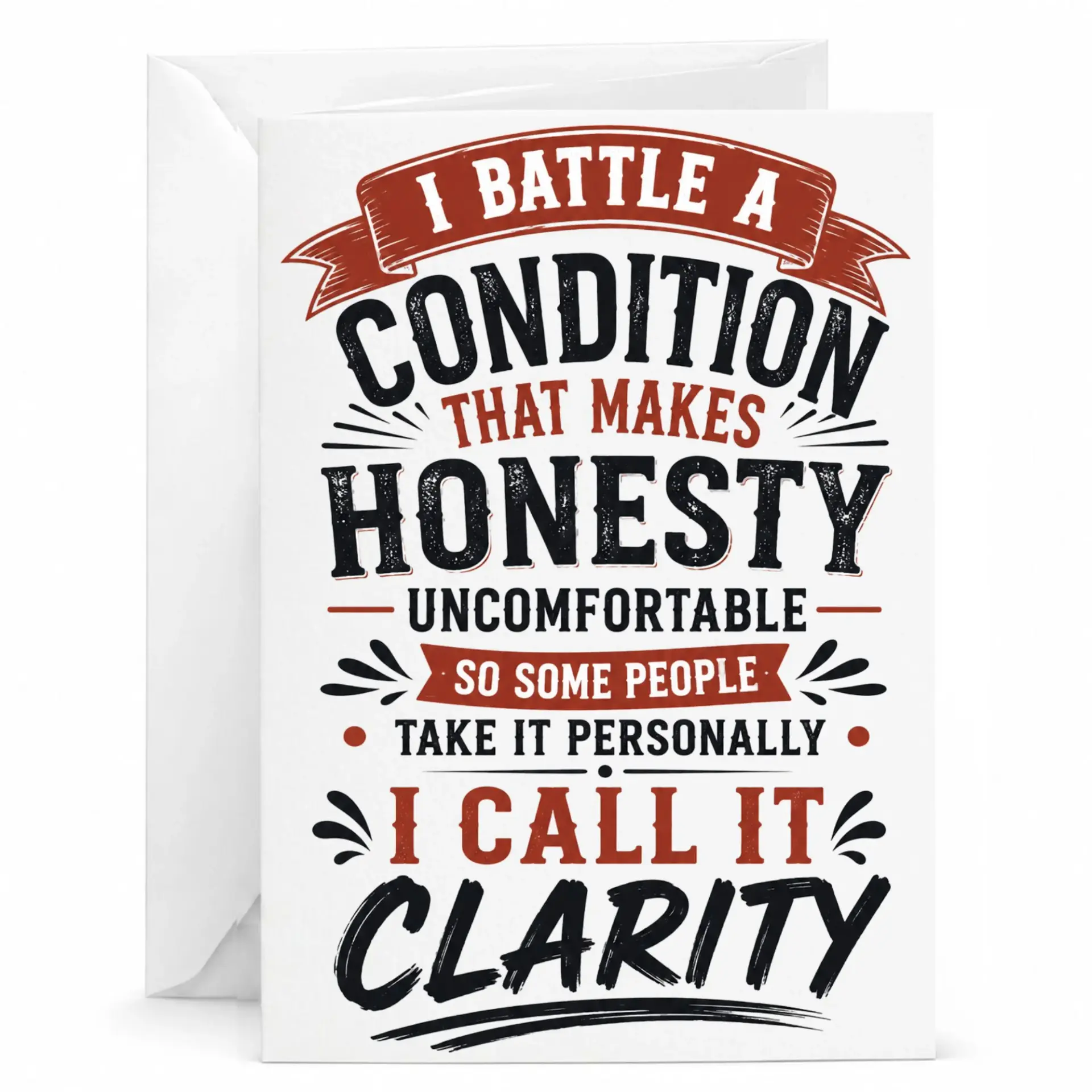 Funny Greeting Card with Sarcastic Quote About Honesty and for Friends Family Members