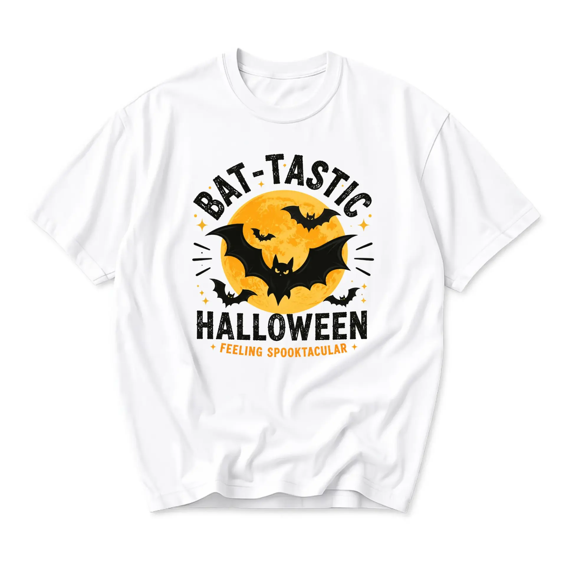 Funny Shirt Bat-Tastic Halloween Graphic Tee Unisex Crew Neck Short Sleeve Casual Cotton Blend Apparel for Holiday Wear
