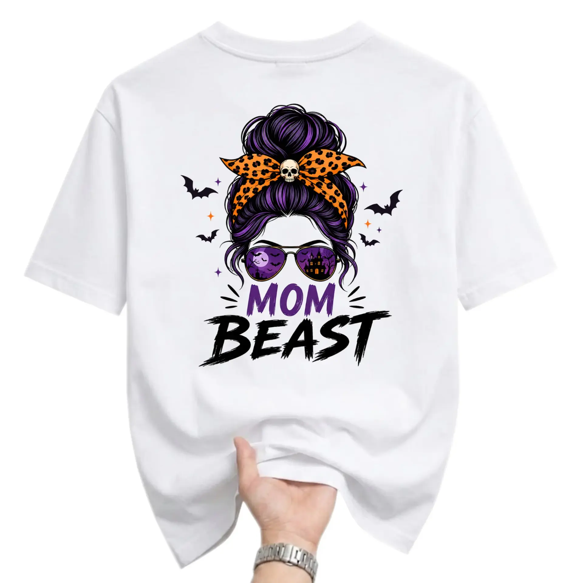 Graphic Tee Mom Beast Halloween Shirt Unisex Crew Neck Casual Cotton Blend Top for Everyday Wear and Gift Giving