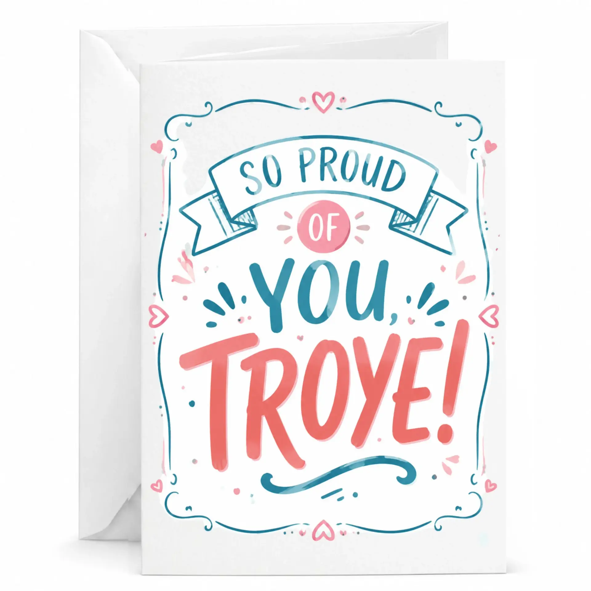 Greeting Card so Proud of You Troye Achievement Celebration Card for Success and Accomplishments 5x7 Inches