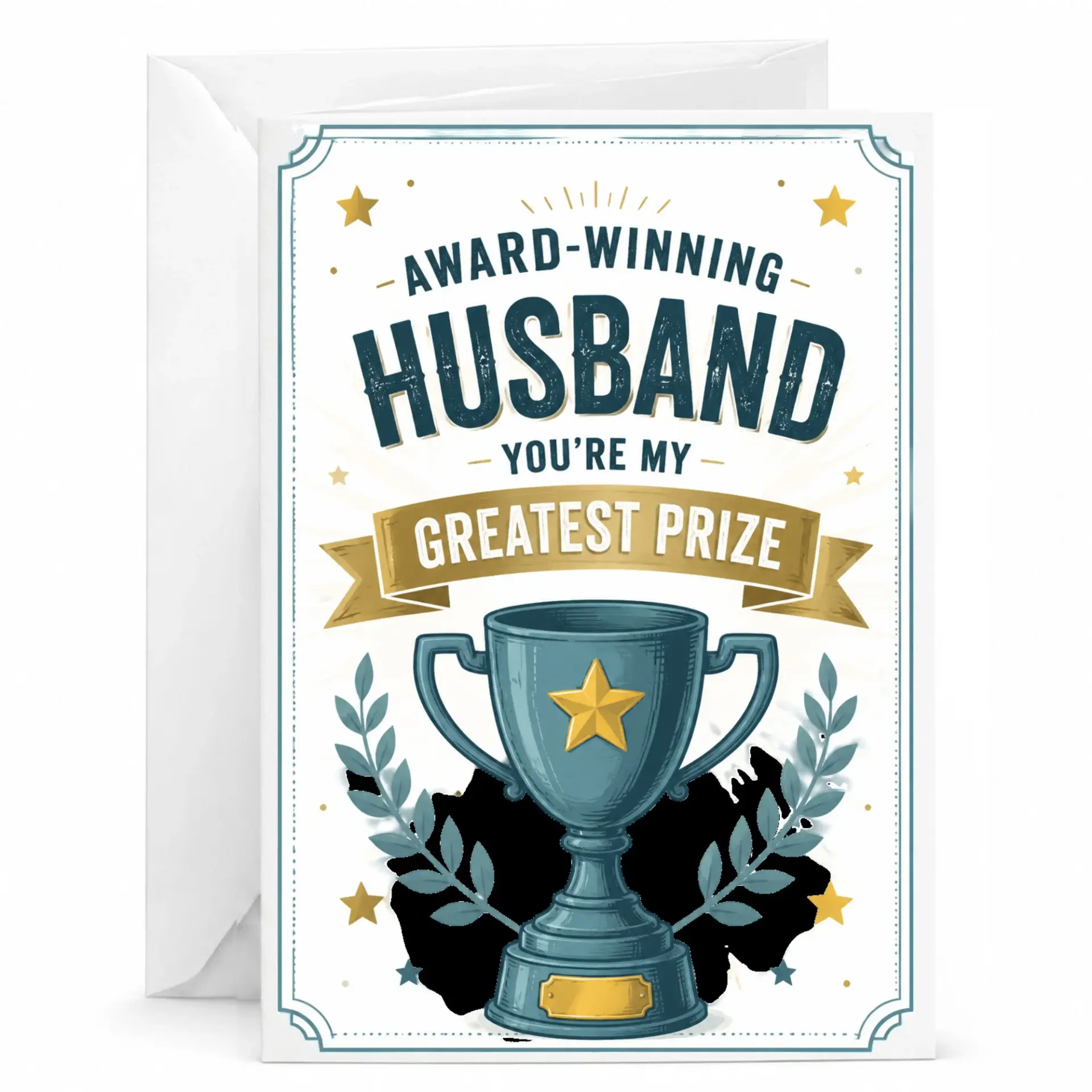Greeting Card for Husband Award Winning Husband You Are My Greatest Prize Trophy Art Design for Romantic Special Occasion