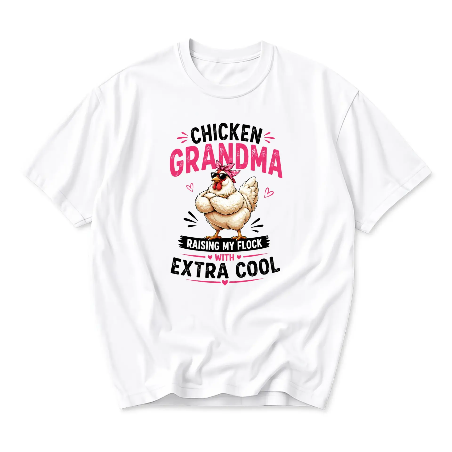 Funny Shirt Chicken Grandma Raising My Flock with Extra Cool Graphic Tee