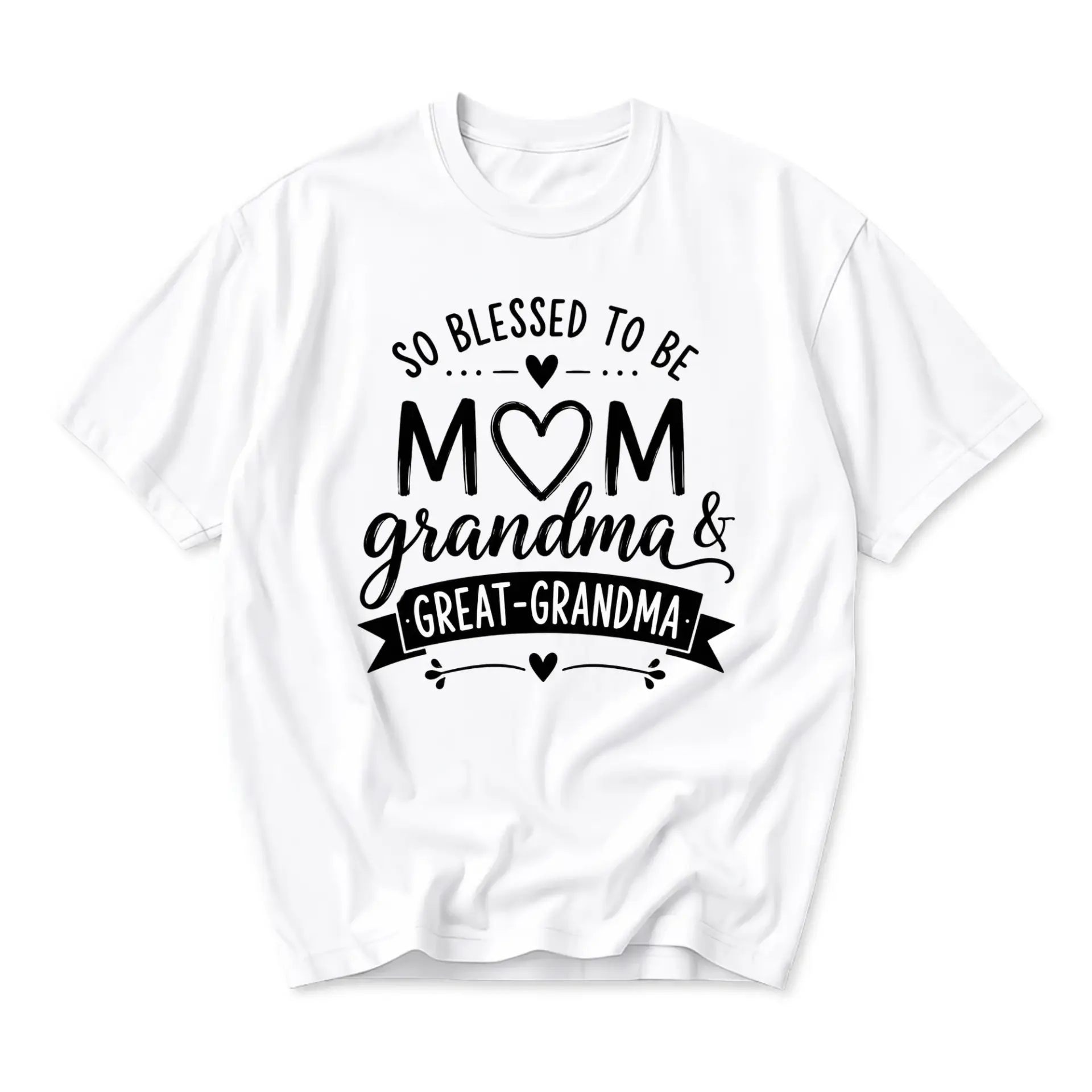 Graphic Tee to Be Mom Grandma and Great-Grandma Unisex Crew-Neck Casual