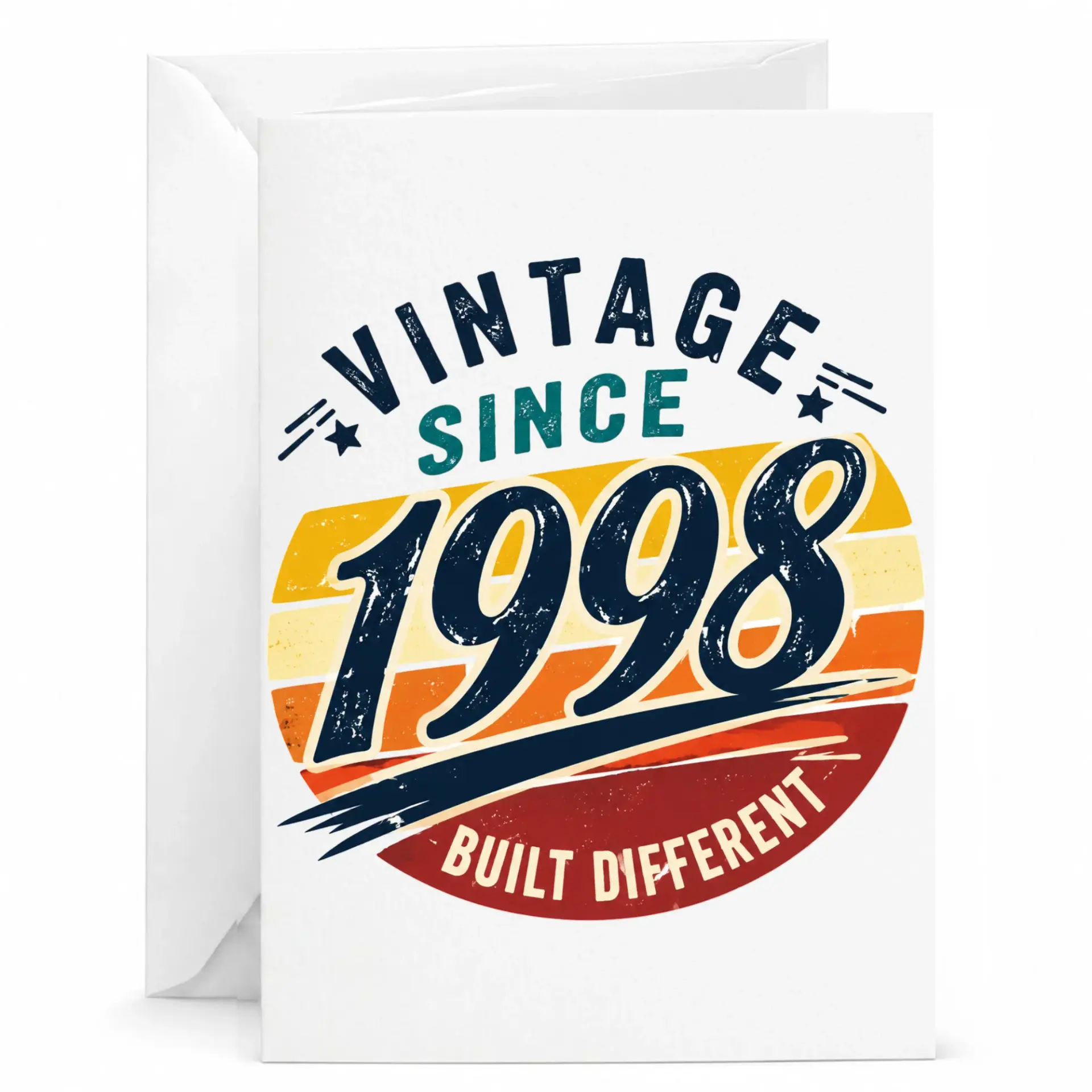Birthday Card Vintage Since 1998 Built Different Retro Style Greeting Card for Special Milestone Celebrations