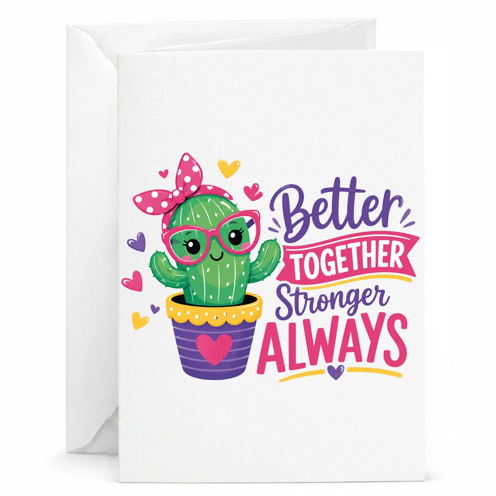 Greeting Card Stronger Always Cute Design for Meaningful and Heartfelt Wishes