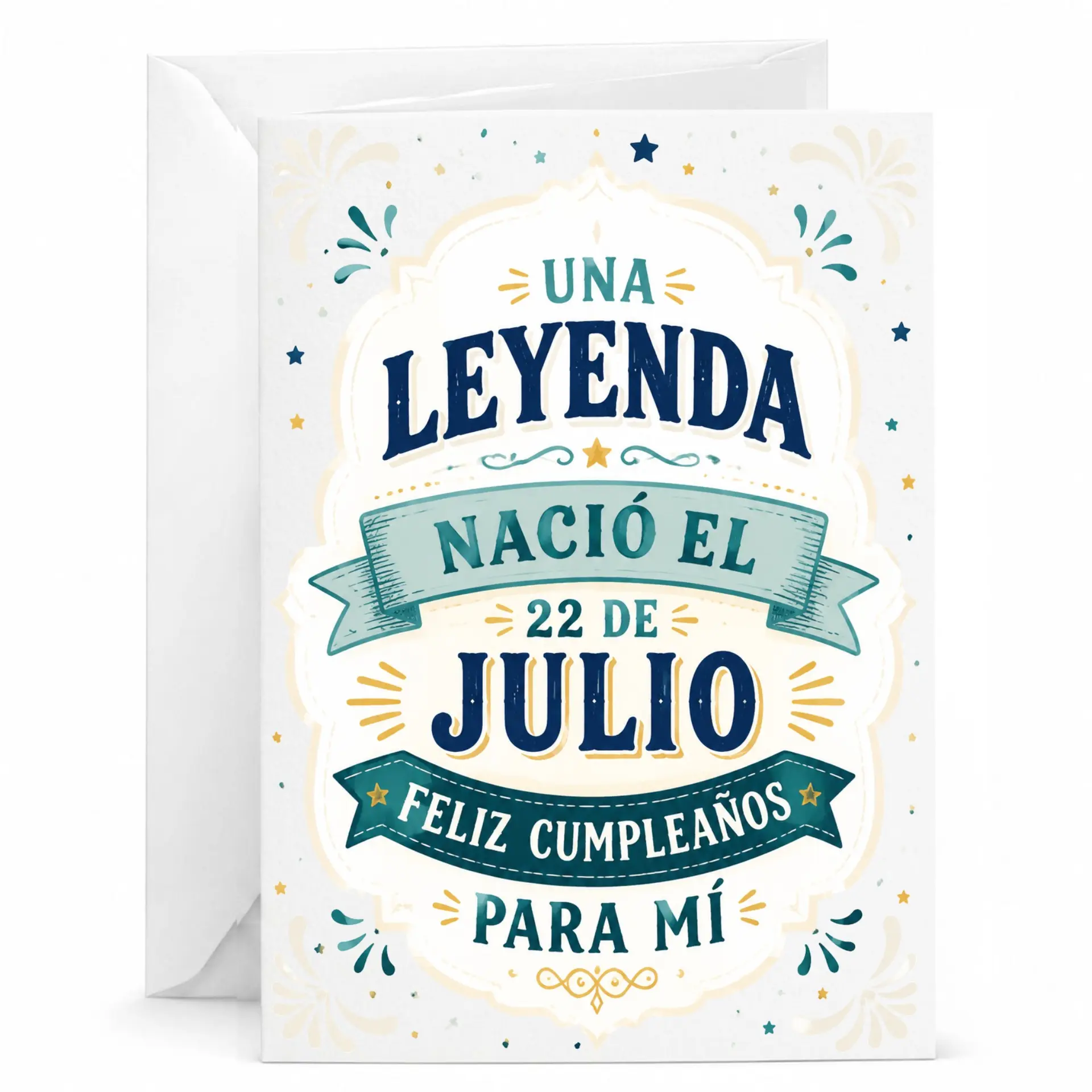 Birthday Card Una Leyenda Nacio El 22 De Julio Funny Spanish Greeting Card for Someone Born in July, 5x7 Inches