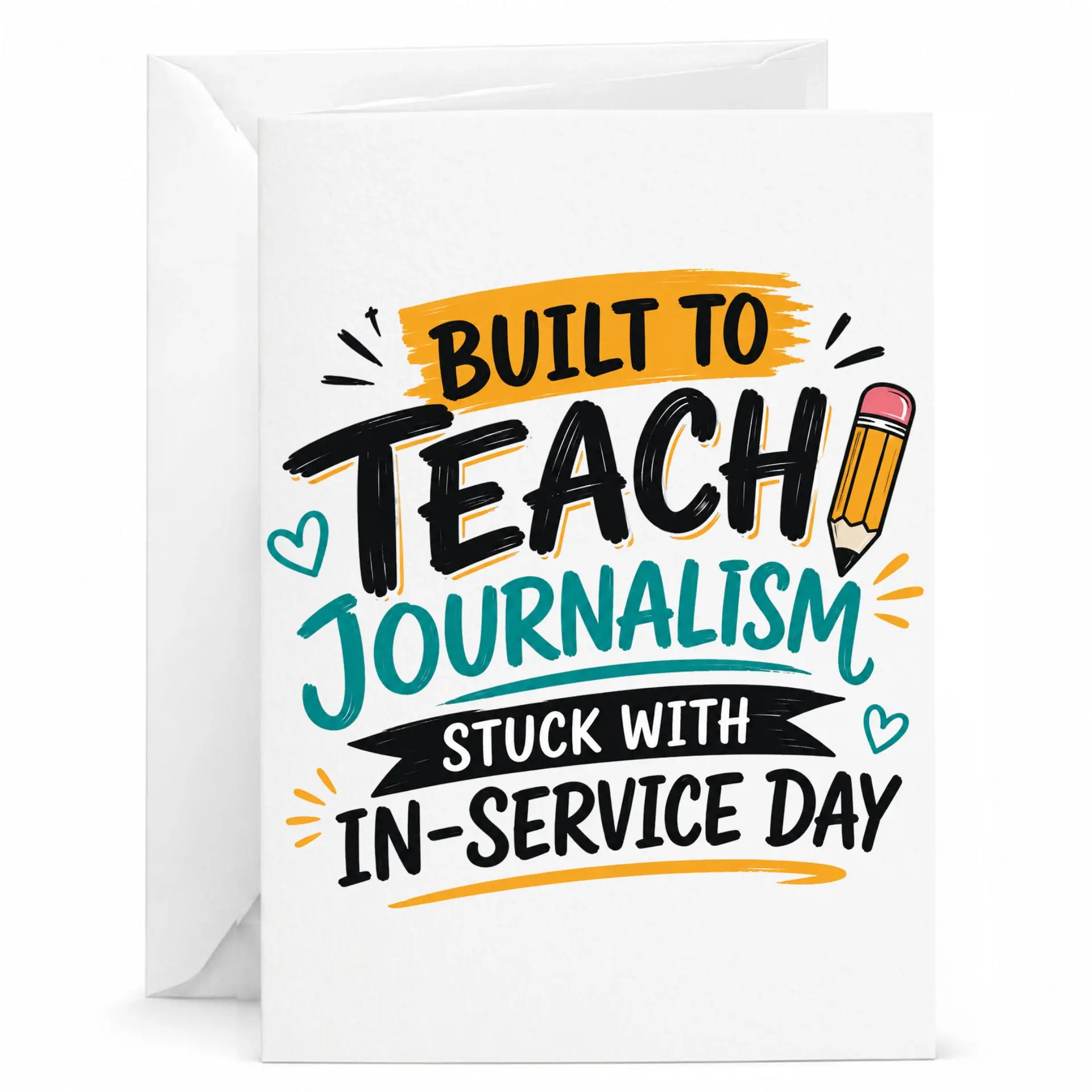 Greeting Card for Journalism Teachers to Teach Stuck with In-Service Day Funny Appreciation Note