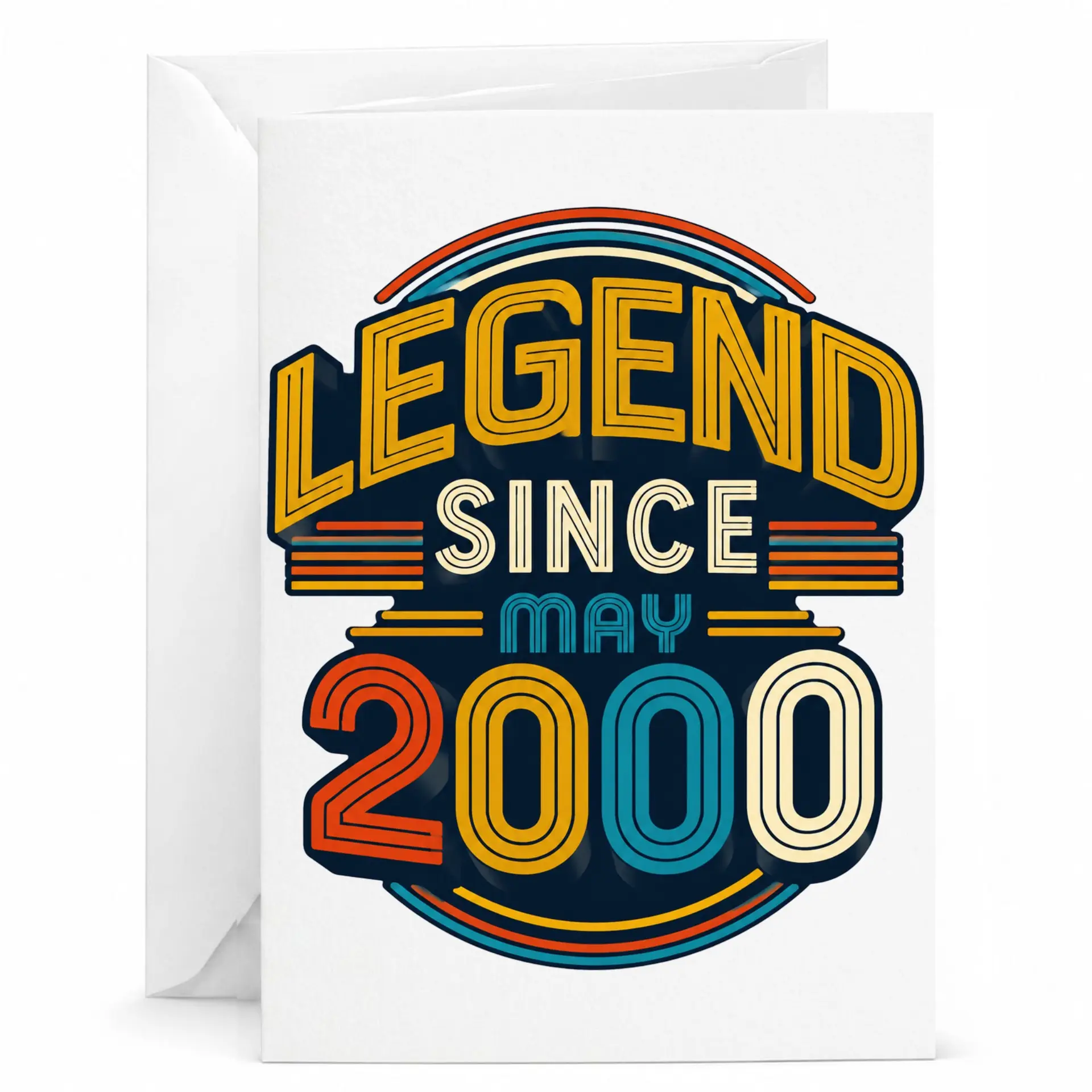 Birthday Card Legend Since May 2000 Retro Vintage Style Greeting Card for Milestone Celebration and Anniversary