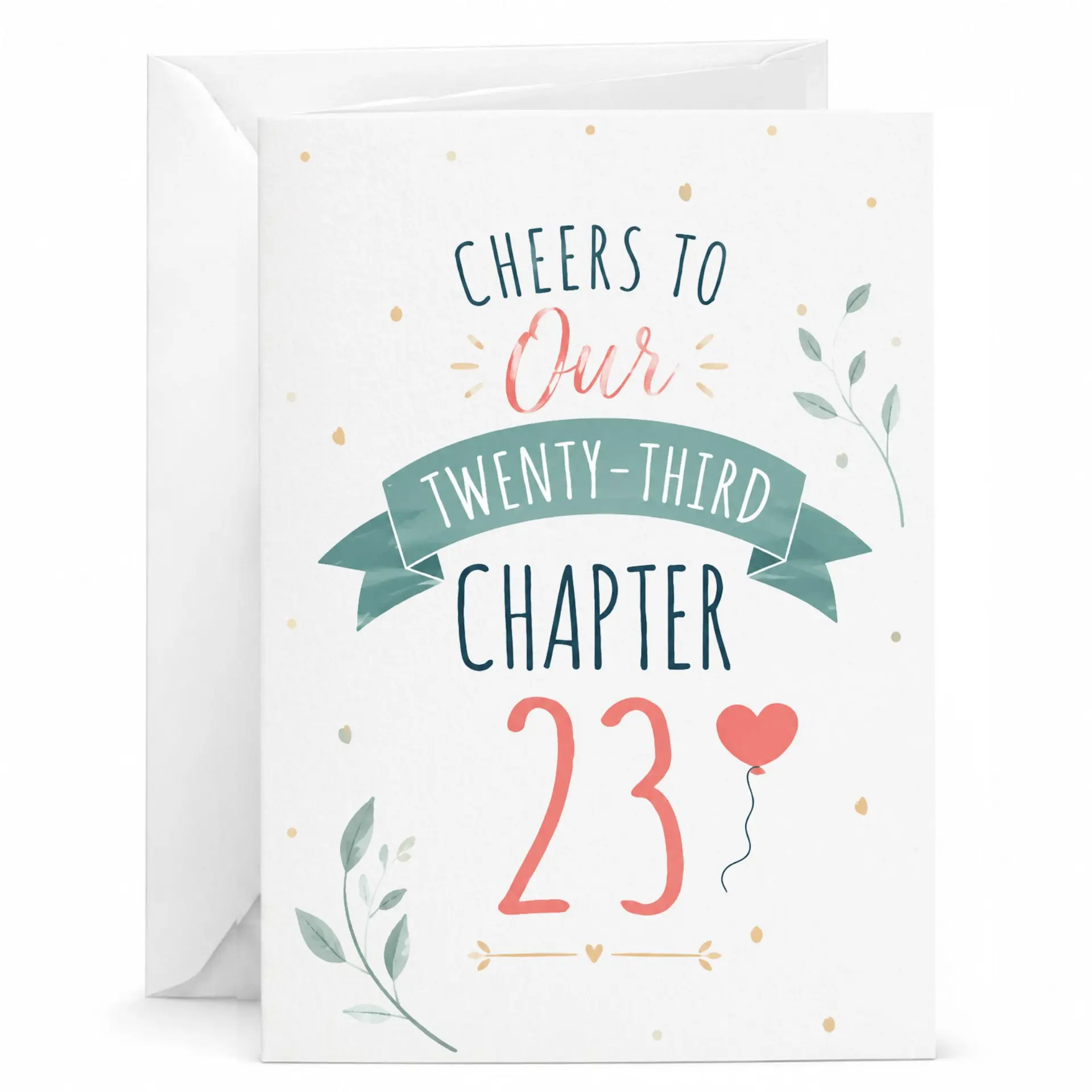 Greeting Card for Twenty Third Anniversary or Birthday Celebration, Cheers to Our Twenty-Third Chapter Keepsake Stationery