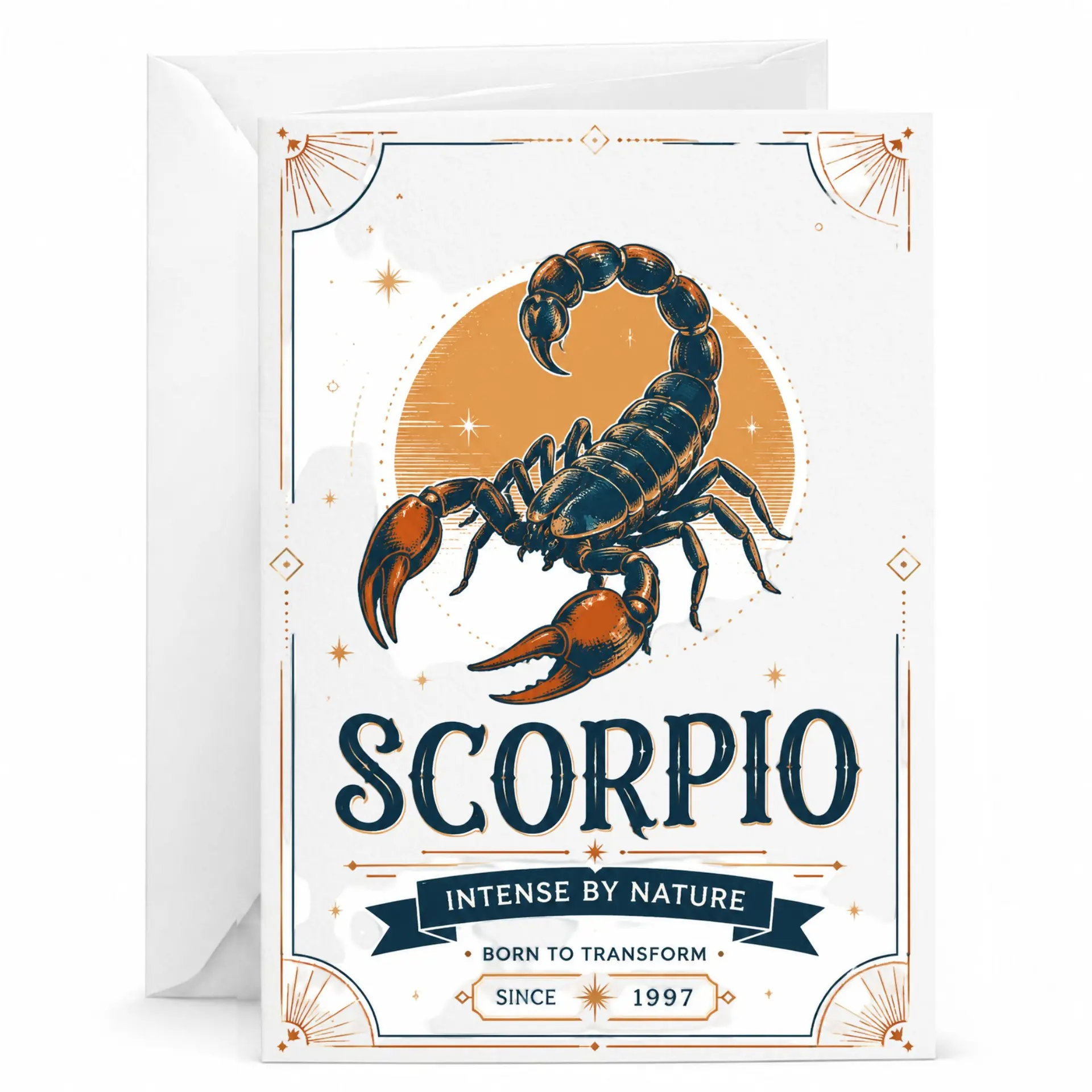 Greeting Card Scorpio Intense by Nature Astrology Zodiac Horoscope Gift for Birthday Anniversary Celebration