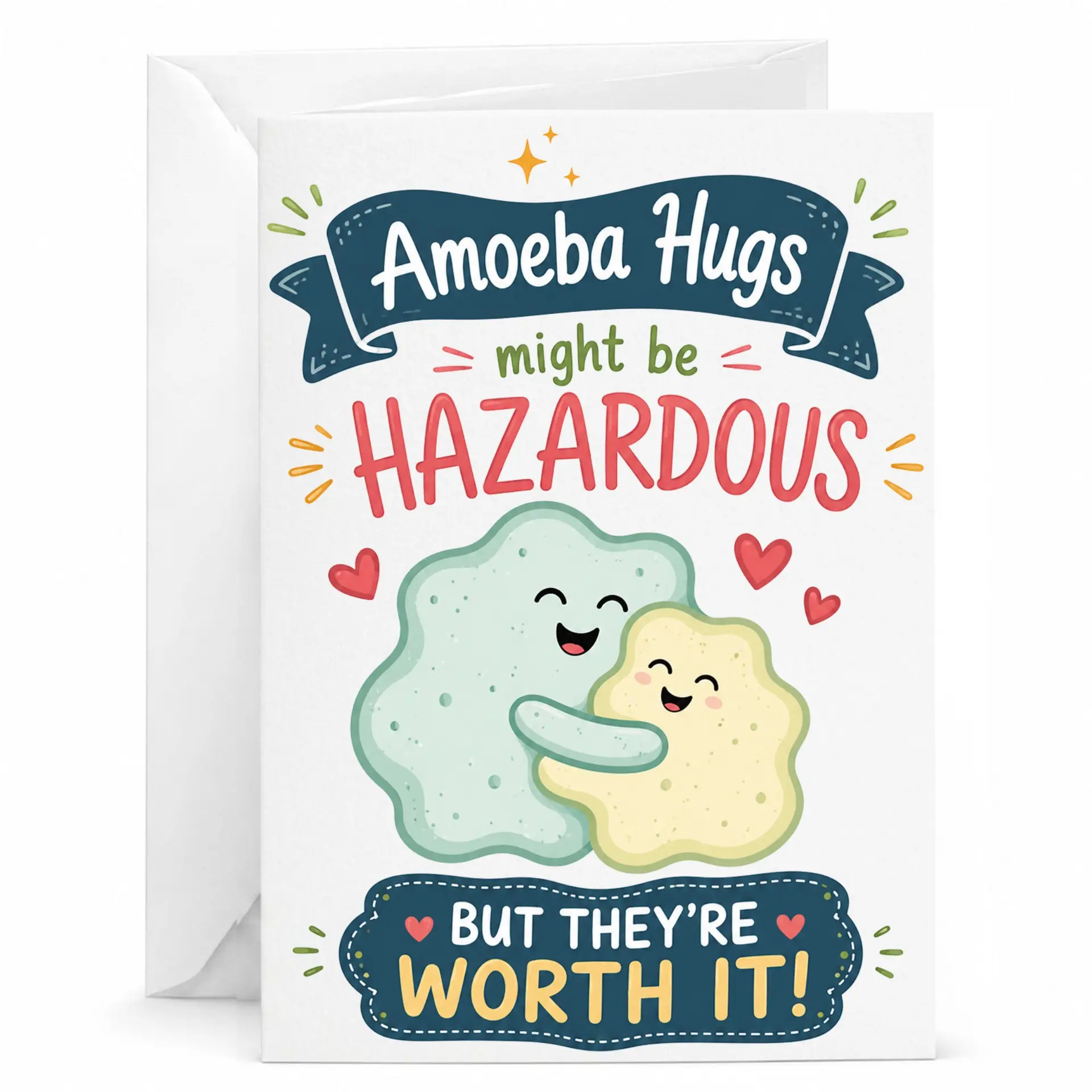 Funny Hugs Greeting Card with Envelope Cute Puns for Friends Uplifting Anniversary