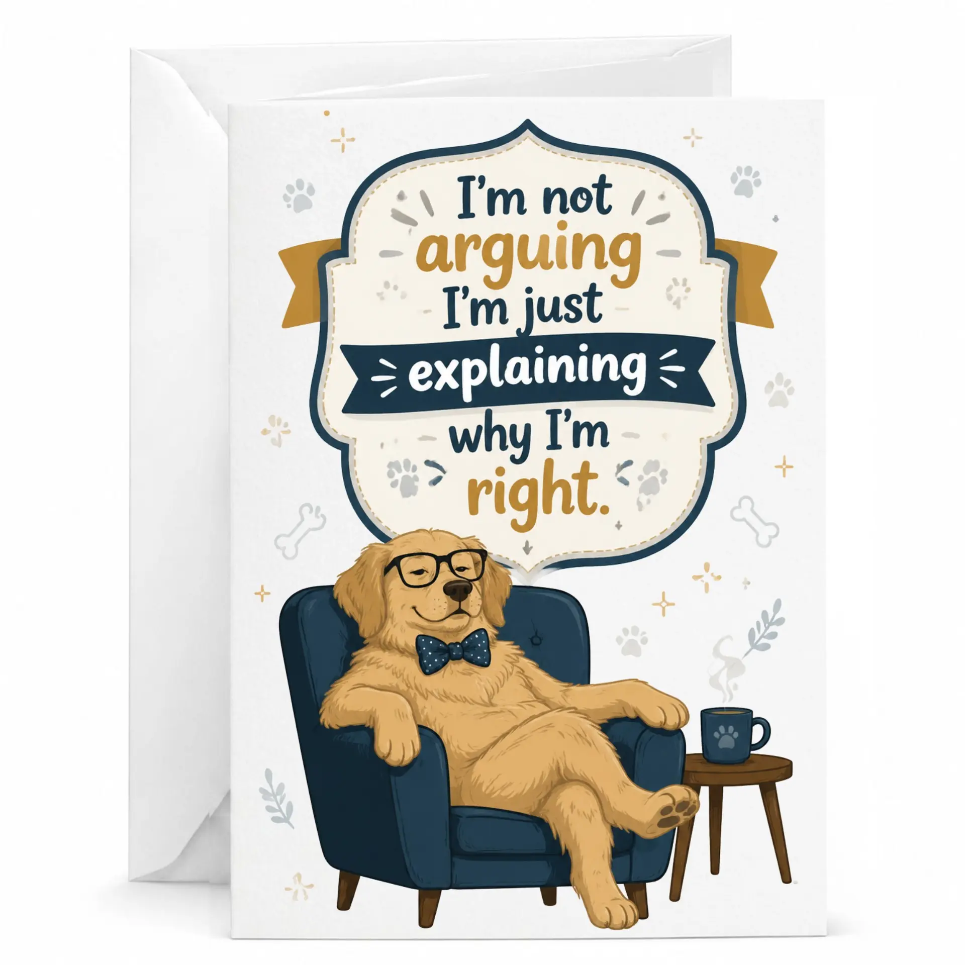 Funny Dog Greeting Card I Am Not Arguing Just Explaining Why I Am Right Humor Card for Friends and Family