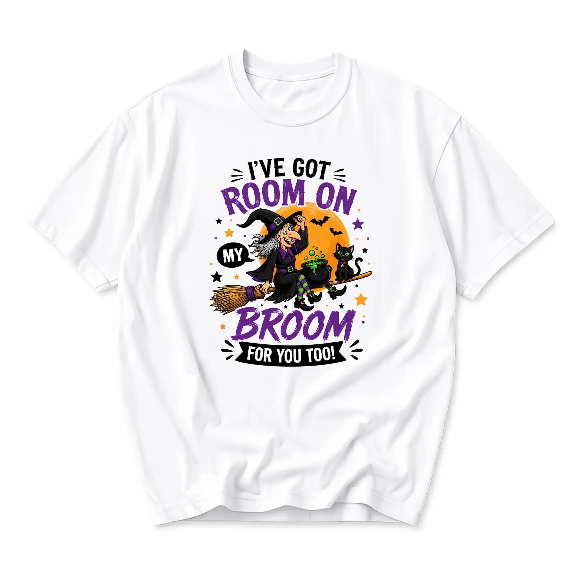 Funny Shirt I Have Got Room on My Broom for You Too Witch Graphic Tee Seasonal Spooky Halloween Casual Apparel
