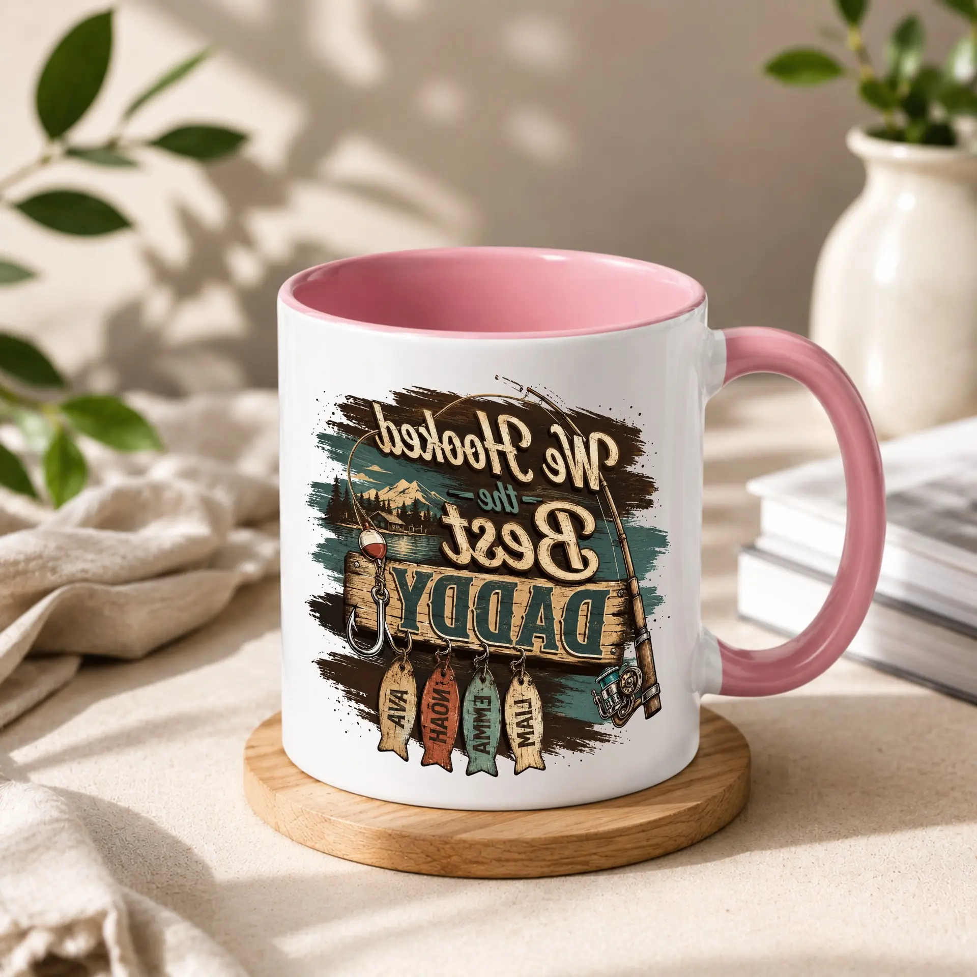 Personalized Fishing Themed Coffee Mug for Men We the Best Custom Ceramic Drinkware with Names