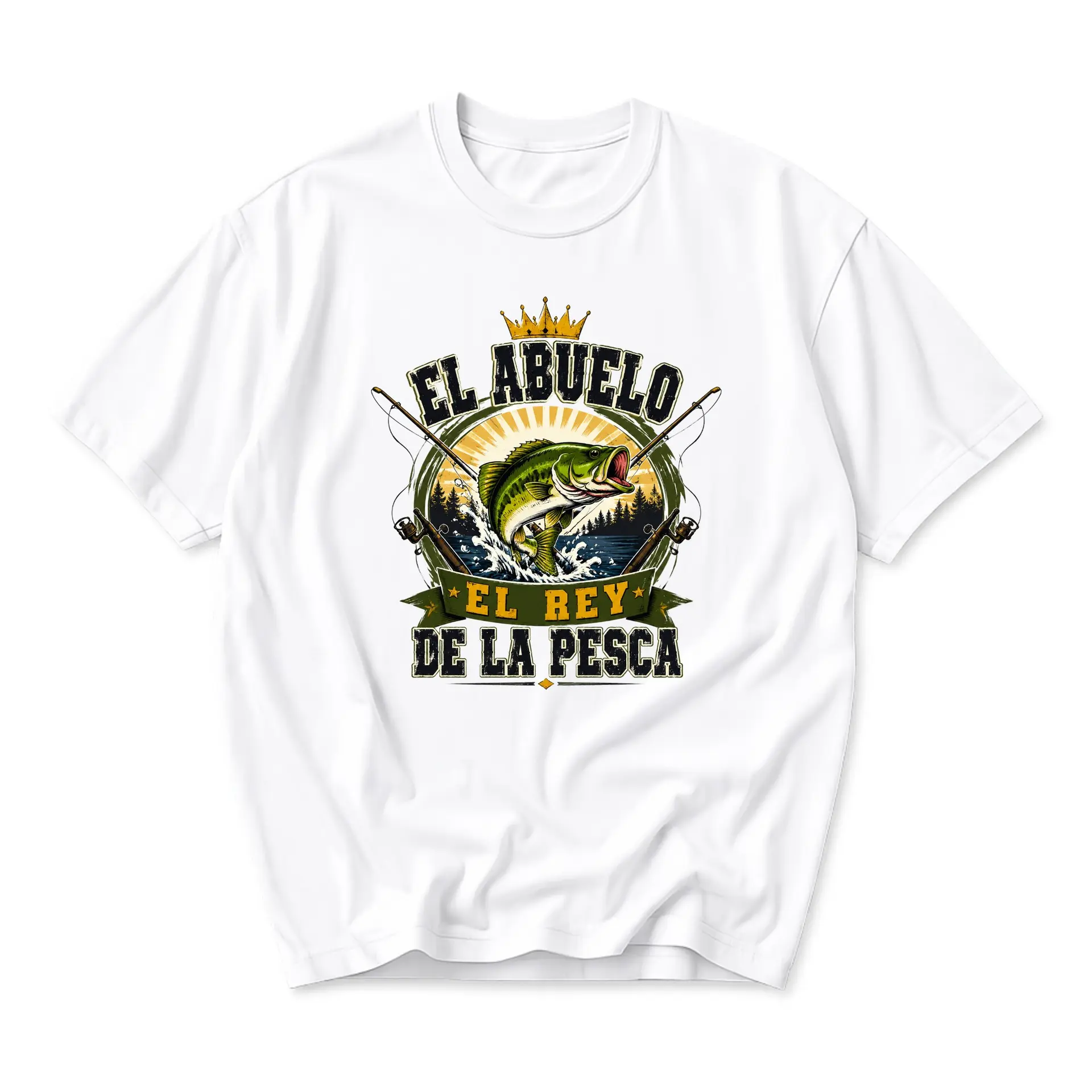 Graphic Tee El Abuelo El Rey De La Pesca Fishing Theme Unisex Crew Neck