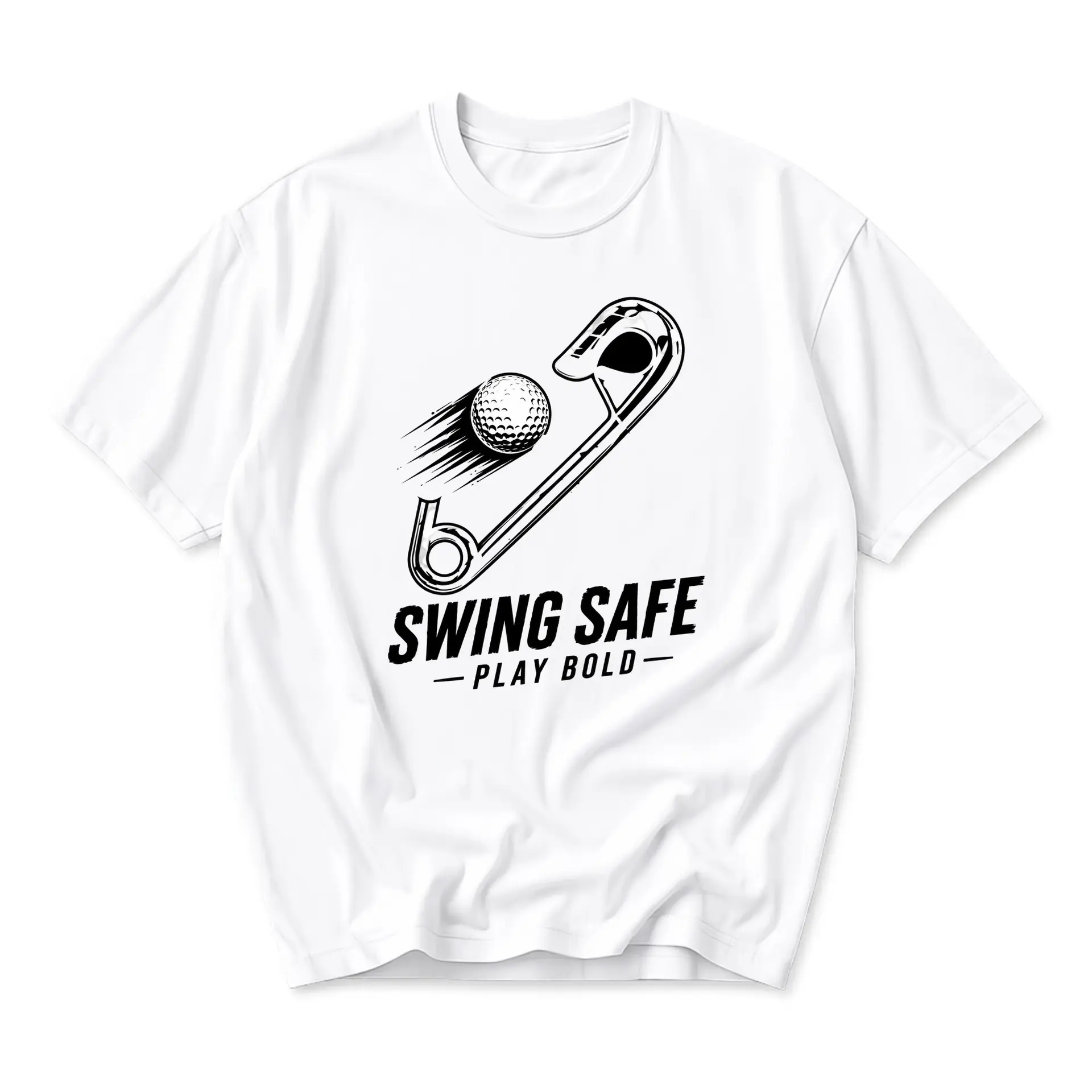 Graphic Tee Swing Safe Play Bold Golf Theme Unisex Casual Crew Neck T-Shirt Soft Breathable Cotton Blend Everyday Top