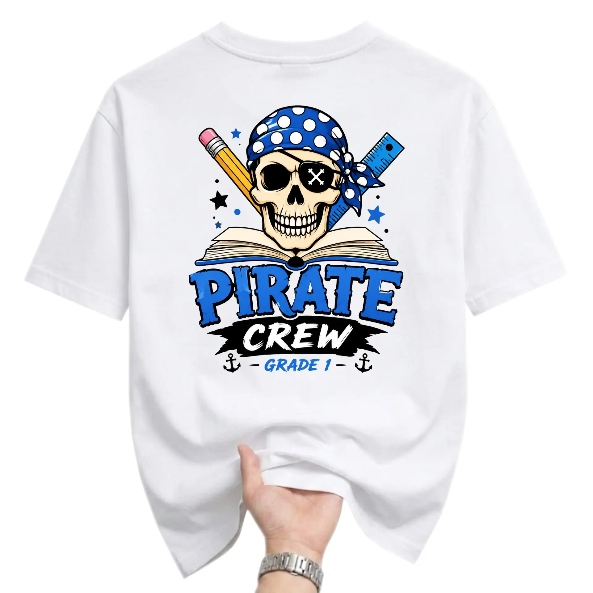 Funny Shirt Pirate Crew Grade 1 Graphic Tee Unisex Short Sleeve Cotton Crew Neck Casual Everyday Wear Apparel