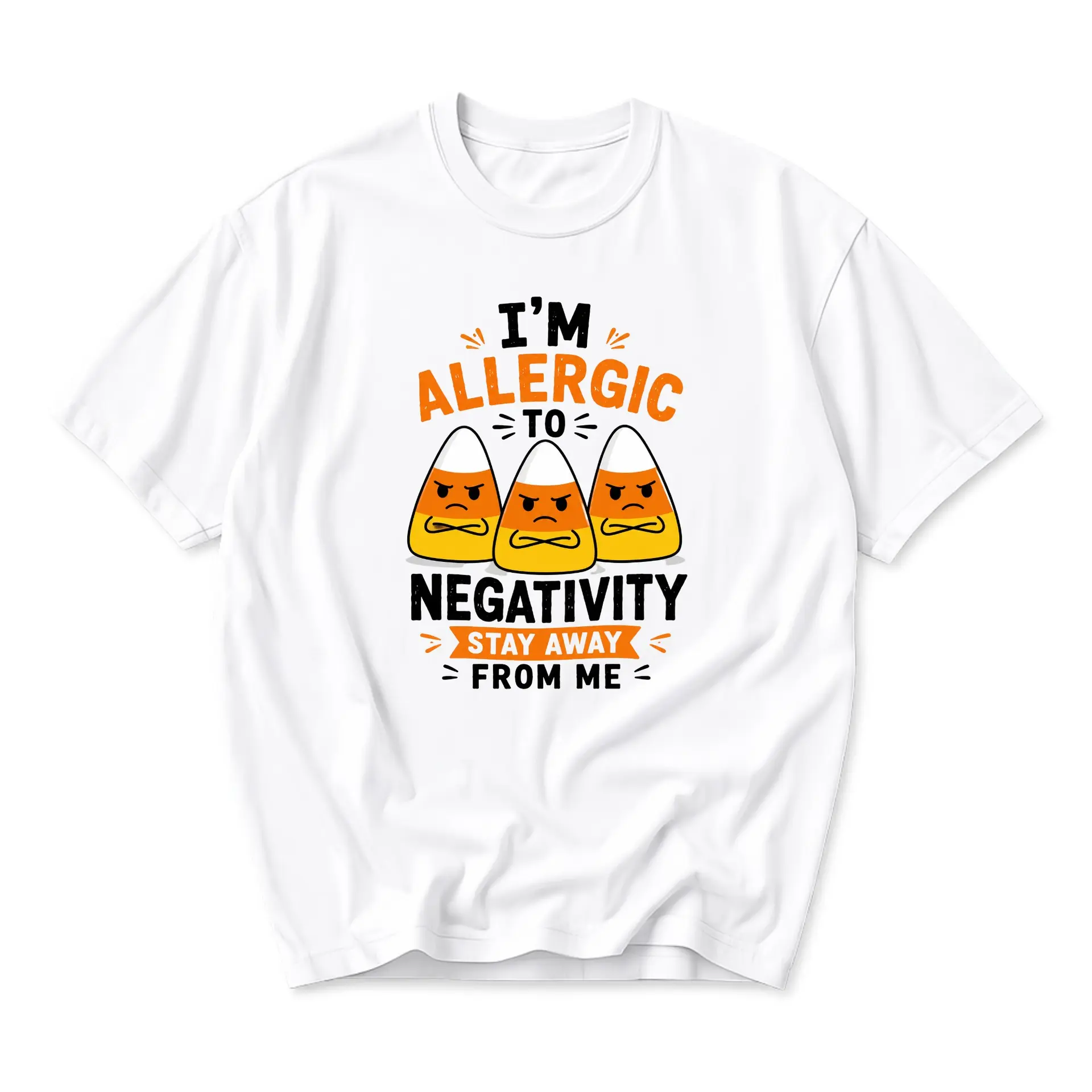 Funny Shirt I'm Allergic to Negativity Graphic Tee Unisex Casual Crew Neck Comfortable Cotton Blend Streetwear Top