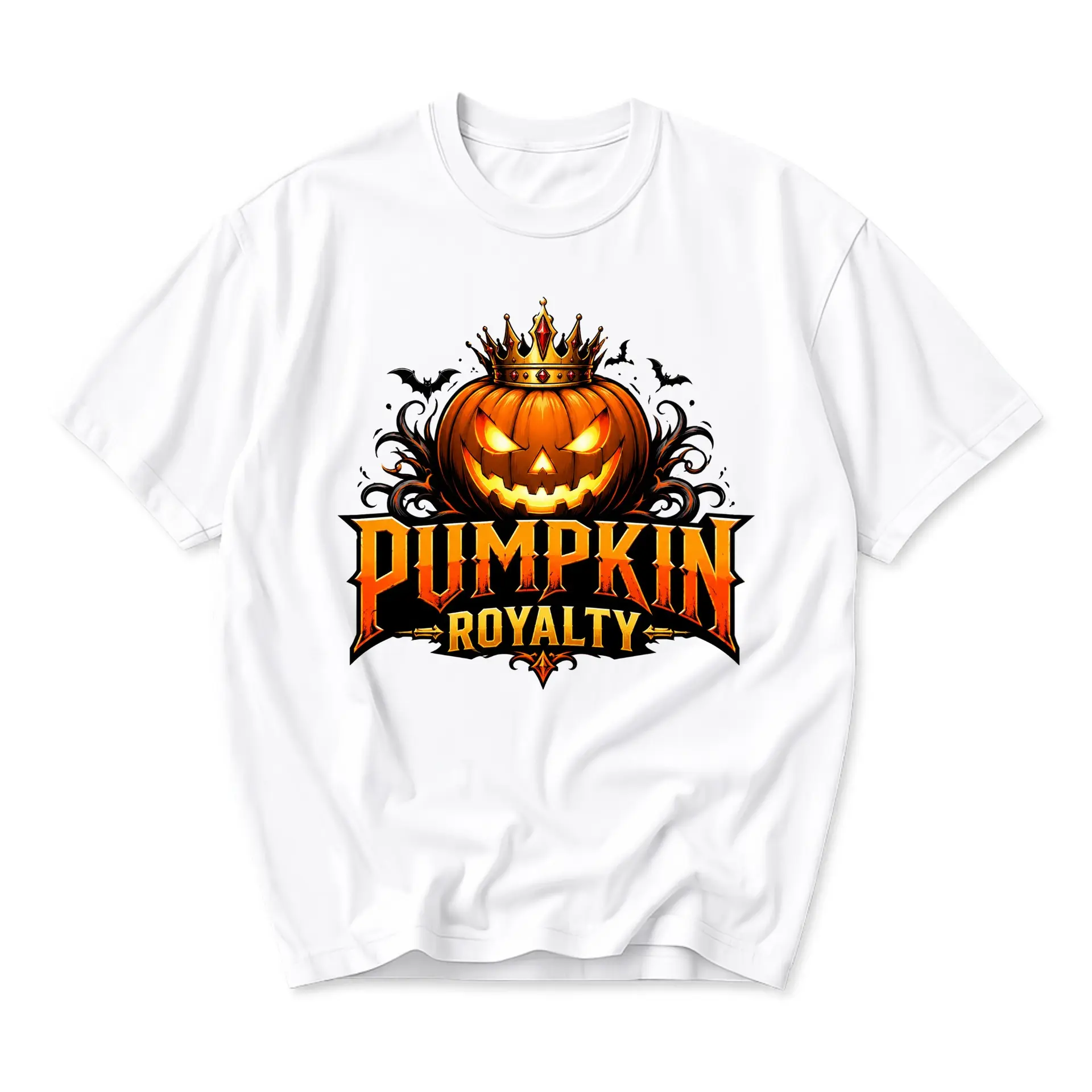 Funny Shirt Pumpkin Royalty Graphic Tee Unisex Autumn Seasonal Apparel Festive Holiday Costume Casual Cotton Crew Neck