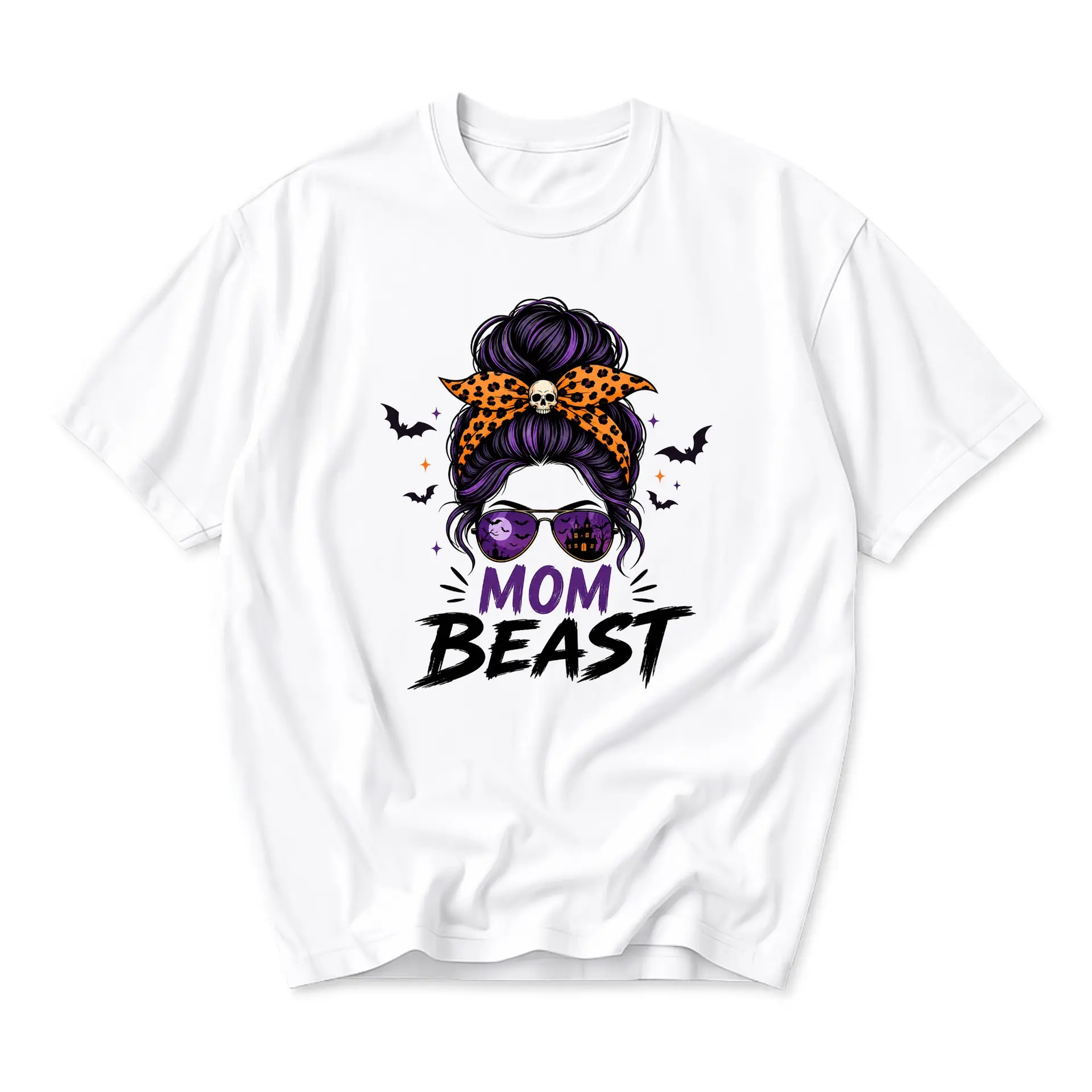 Graphic Tee Mom Beast Halloween Shirt Unisex Crew Neck Casual Cotton Blend Top for Everyday Wear and Gift Giving