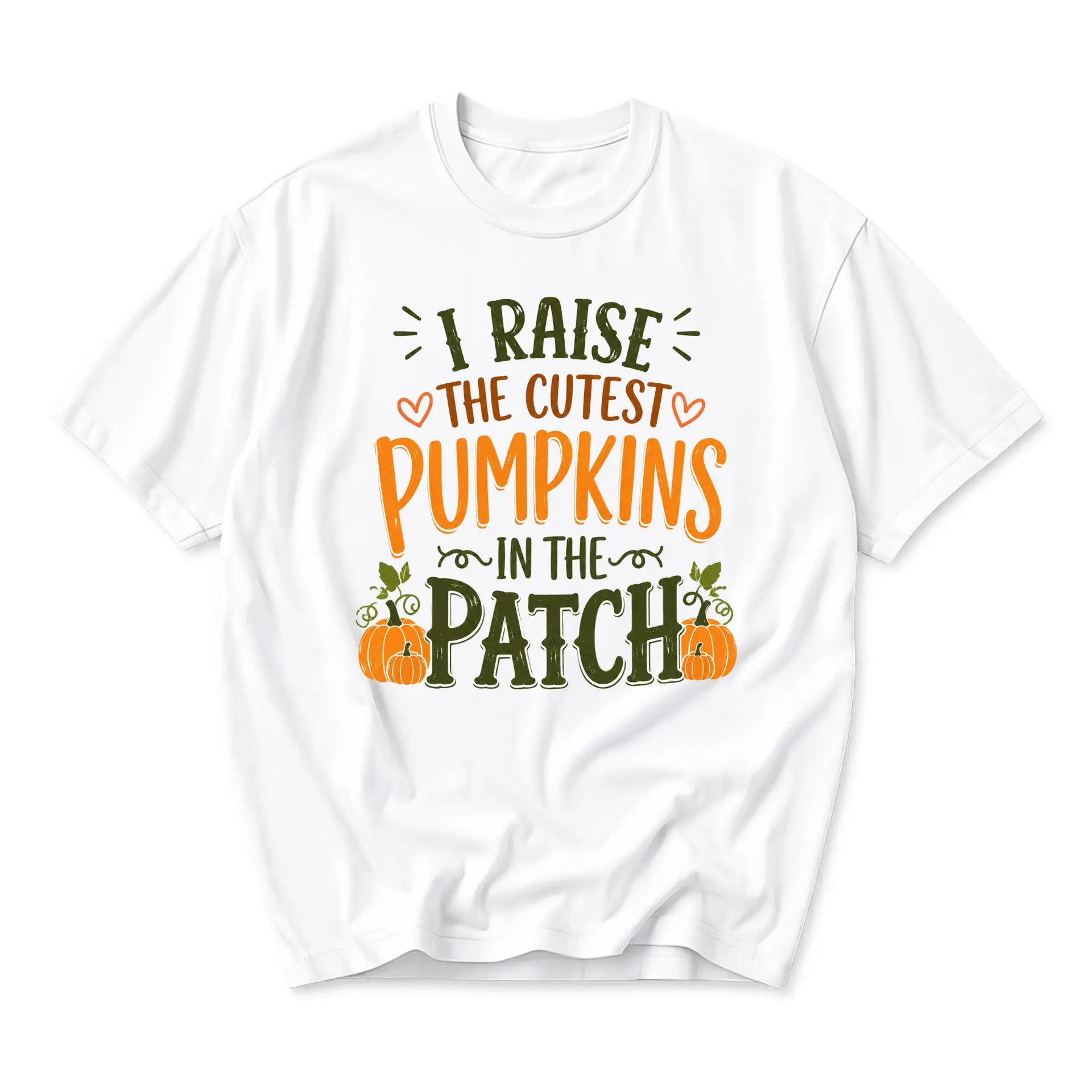 Graphic Tee I Raise the Cutest Pumpkins in the Patch Unisex Cotton Crew Neck Fall Season Autumn Harvest T-Shirt