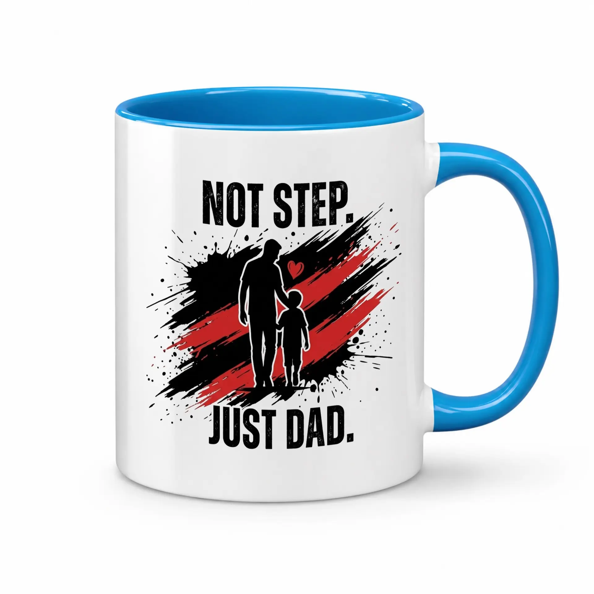 Heartfelt Step Parent Coffee Mug with Artistic Silhouette Graphic Design for Proud Father Figure Appreciation Gift Ideas