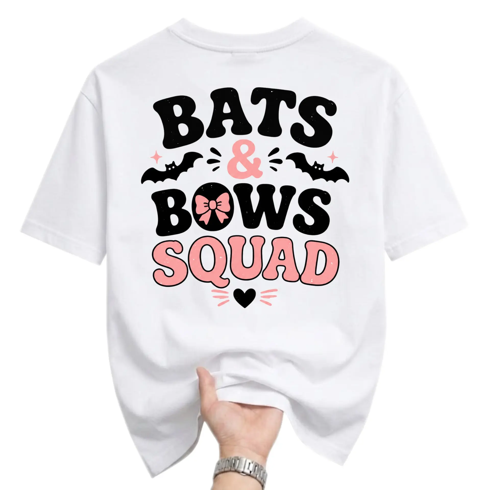 Graphic Tee Bats and Bows Squad T-Shirt Unisex Crew Neck Casual Everyday Wear Soft Comfortable Breathable Cotton Shirt