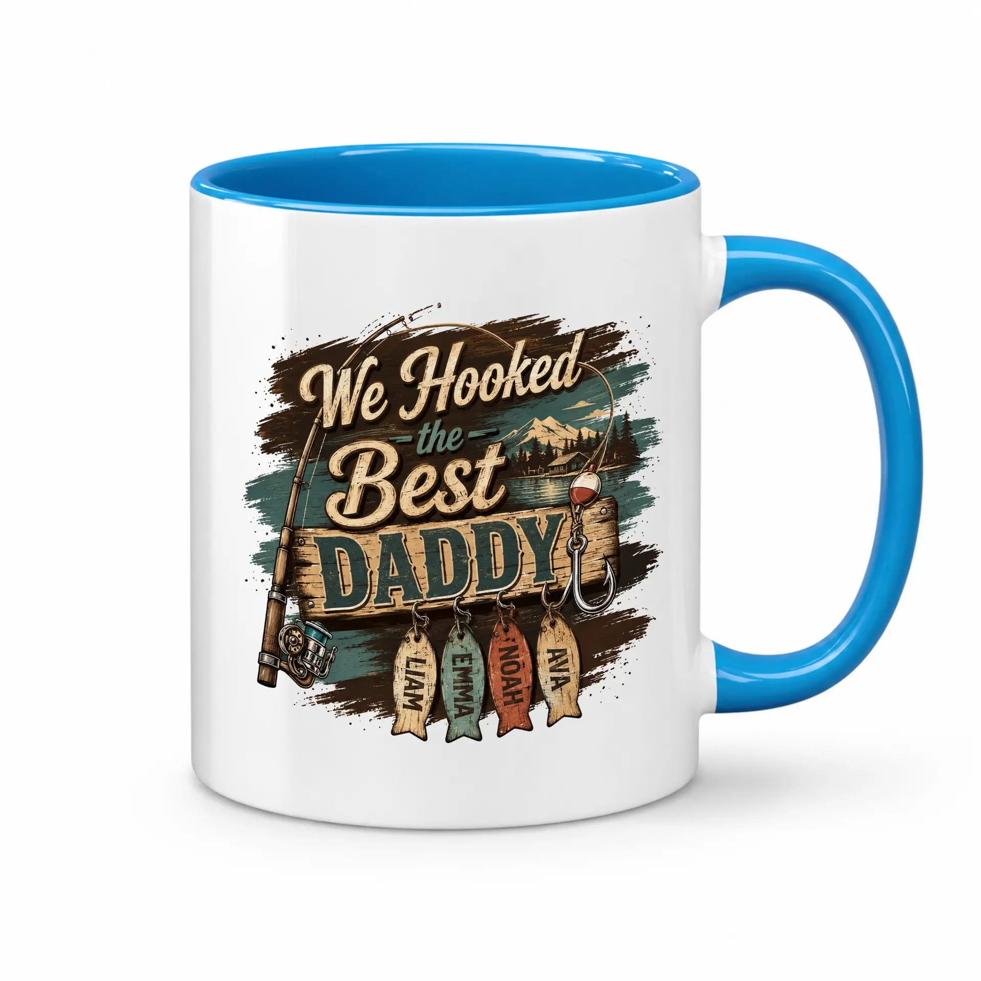 Personalized Fishing Themed Coffee Mug for Men We the Best Custom Ceramic Drinkware with Names