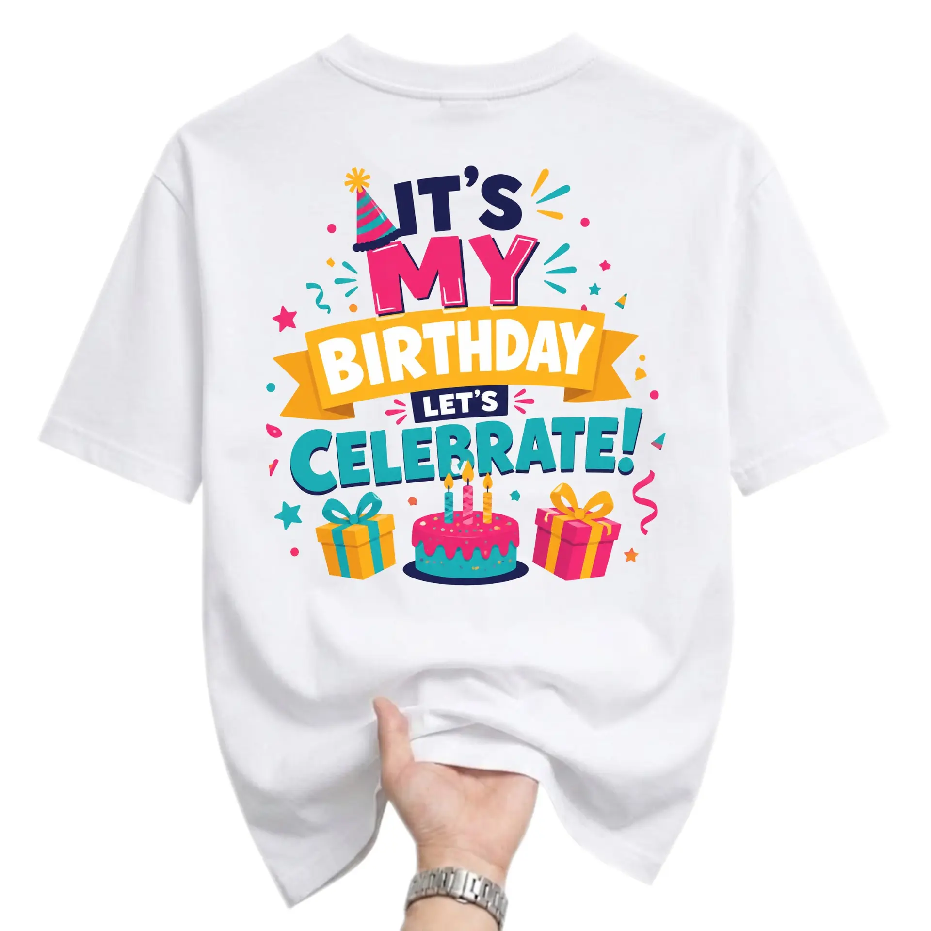 Funny Shirt It Is My Birthday Let Is Celebrate Graphic Tee Unisex Casual Crew Neck Soft Cotton Everyday Outfit Apparel