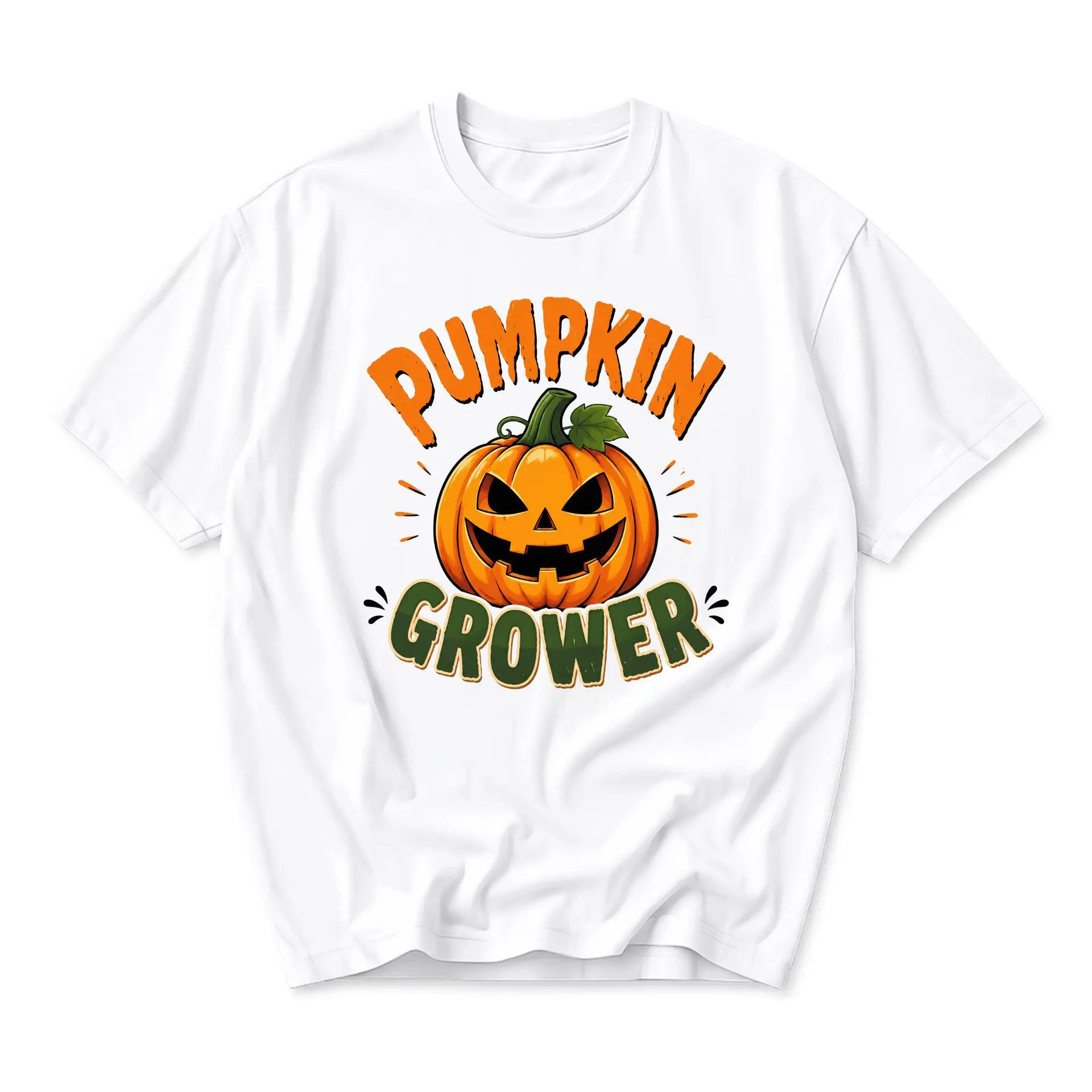 Graphic Tee Pumpkin Grower Funny Fall Autumn Halloween Short Sleeve Unisex Crew Neck Cotton Blend Casual Shirt