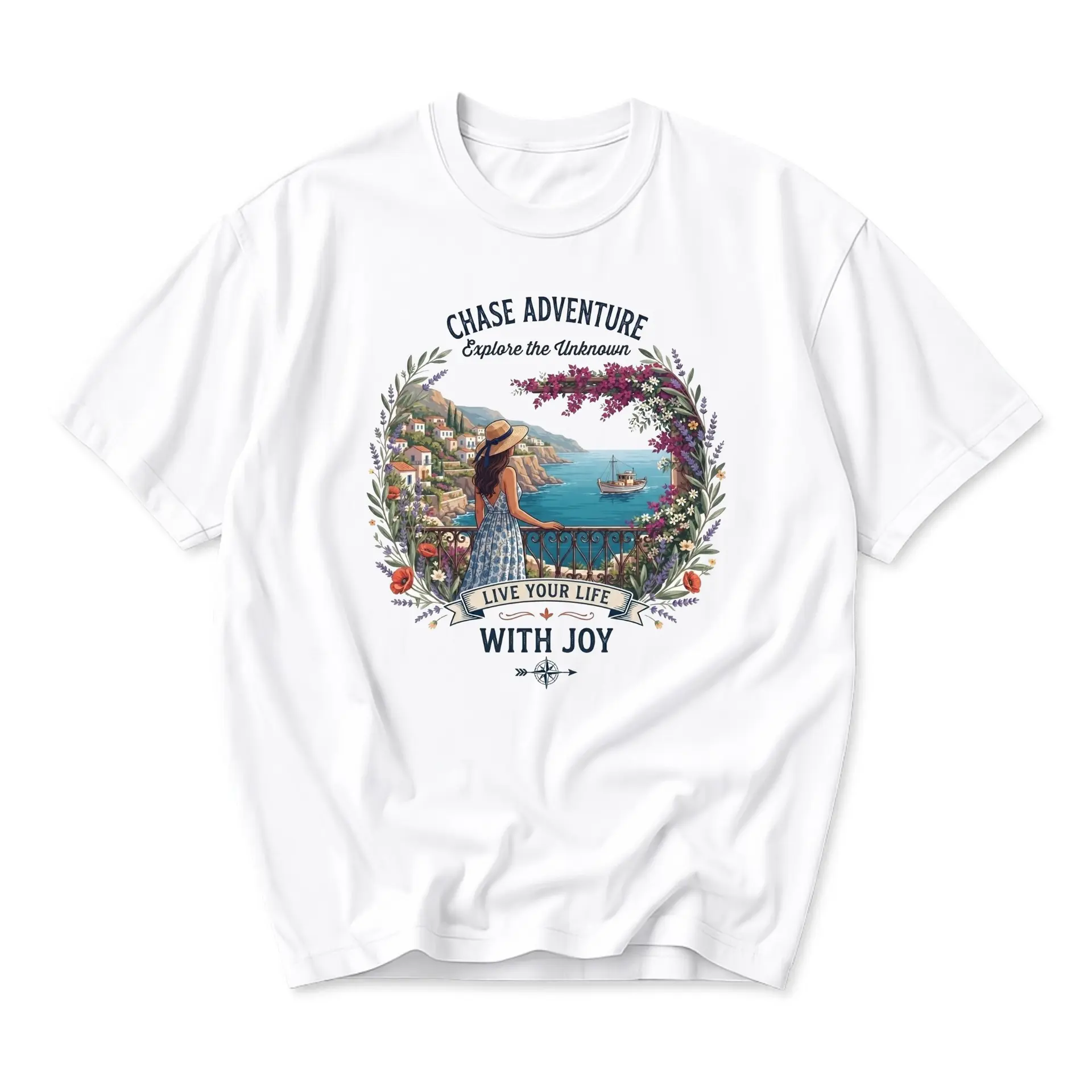 T-shirt Graphic Tee Chase Adventure Explore the Unknown Travel Illustration Casual Unisex Crew Neck Top Short Sleeve