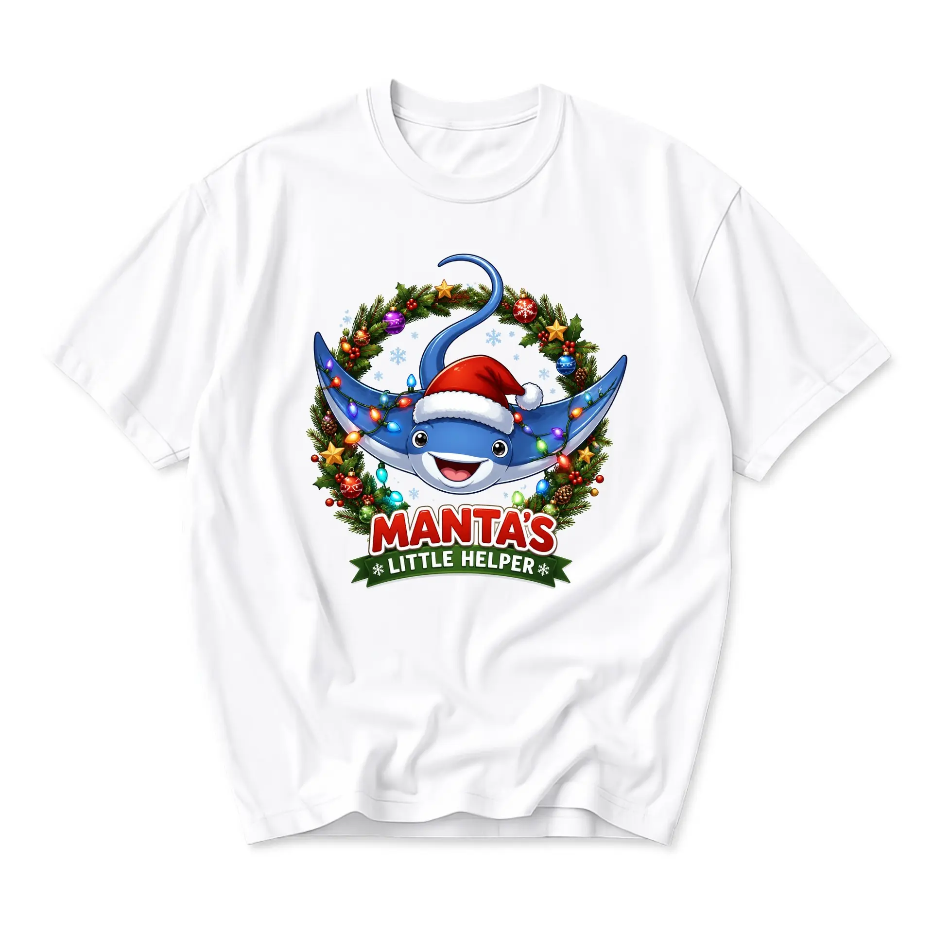 Funny Shirt Manta's Little Helper Holiday Graphic Tee Unisex Short Sleeve