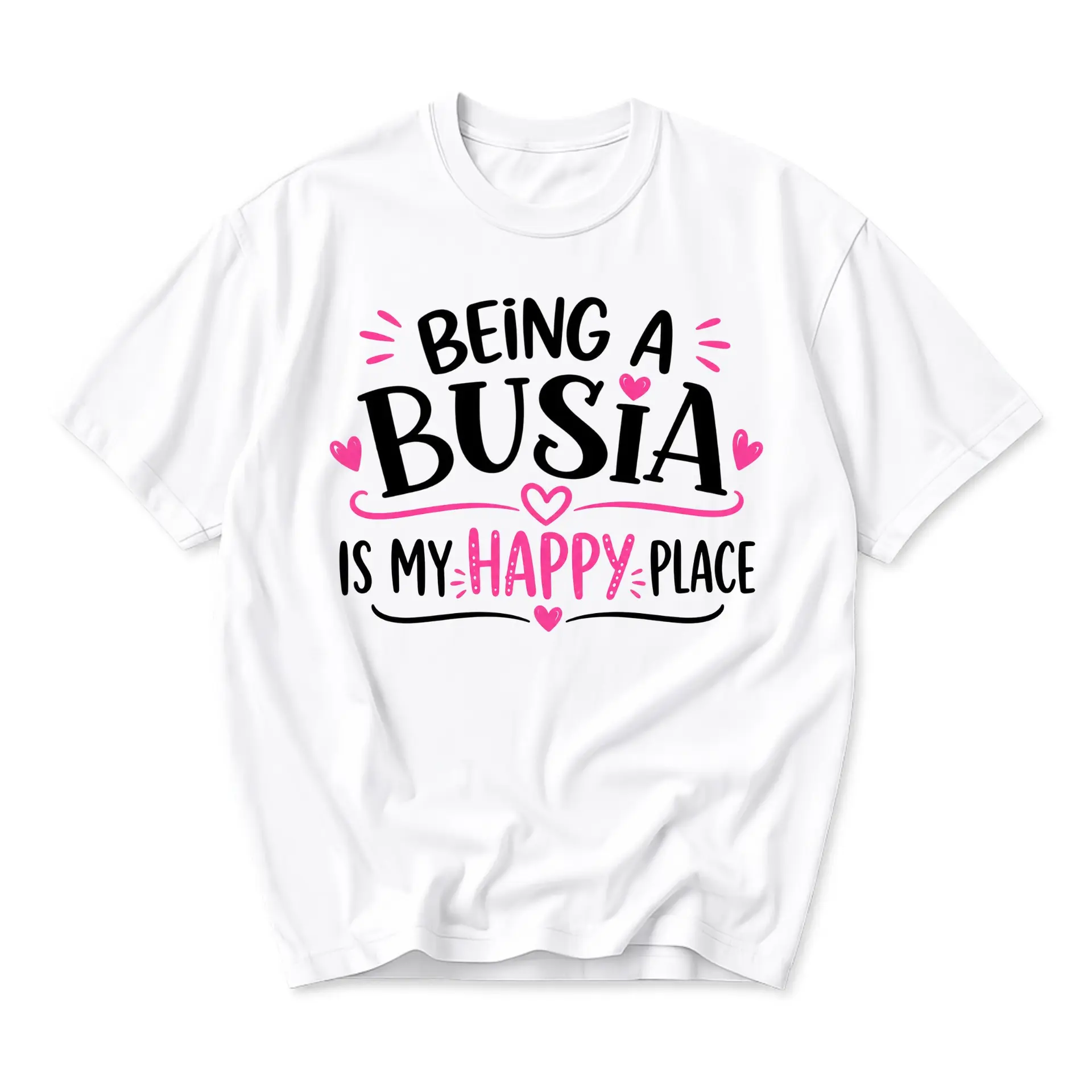 Graphic Tee Being a Busia Is My Shirt Unisex Casual Crew Neck Soft Cotton Apparel for Grandmothers