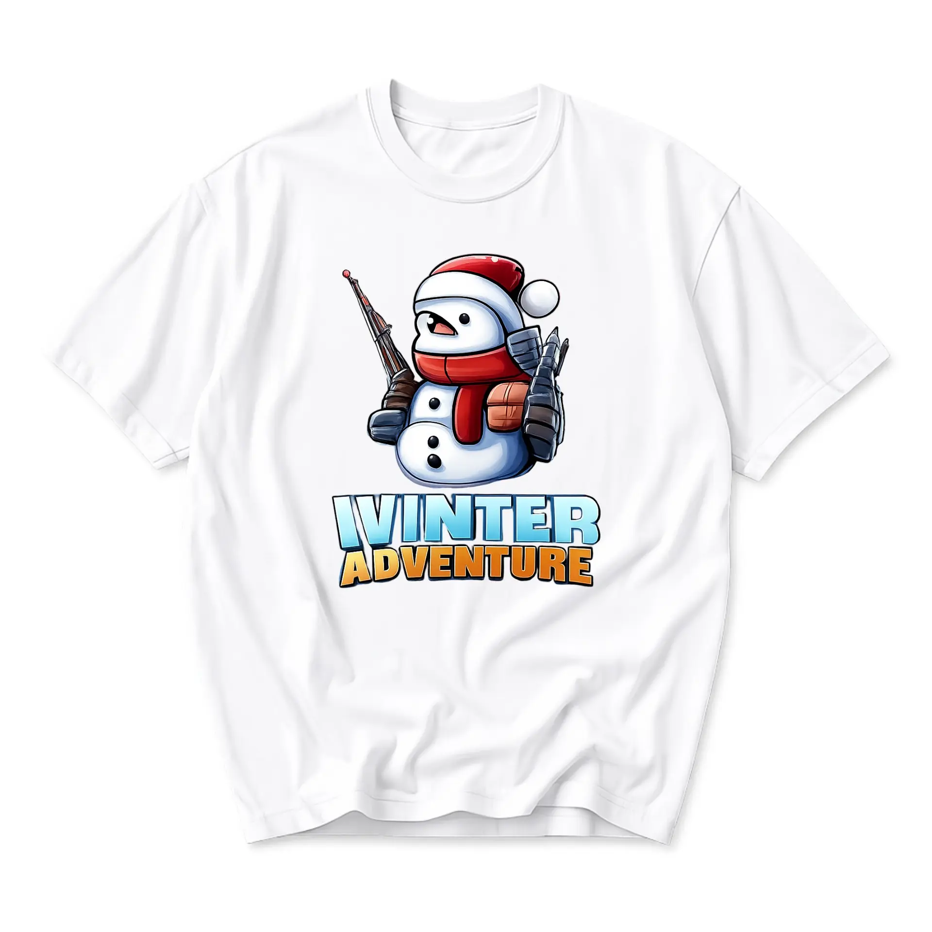 Funny Shirt Adventure Snowman Graphic Tee Unisex Crew Neck Short Sleeve