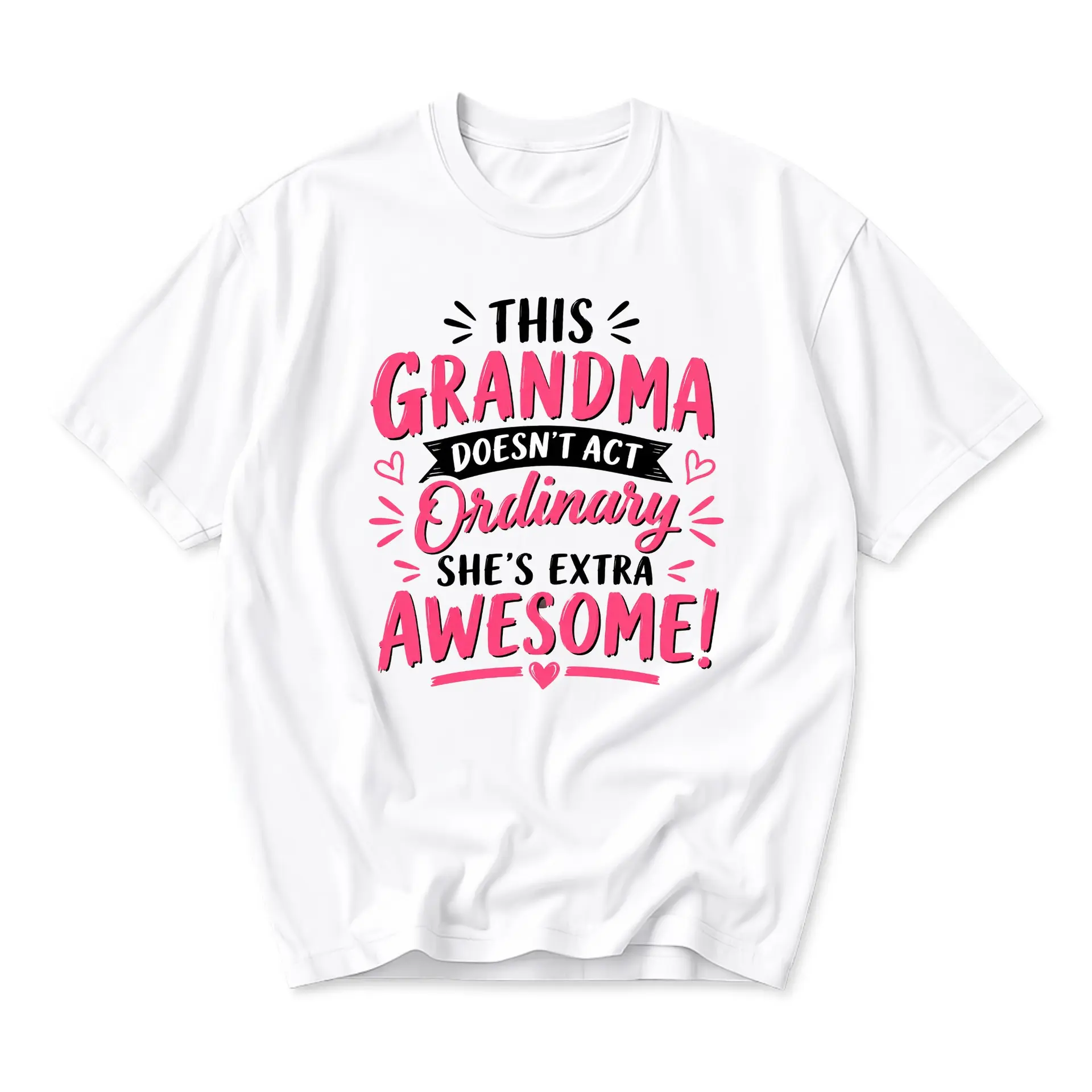 Funny Shirt This Grandma Does Not Act Ordinary Extra Awesome Graphic Tee