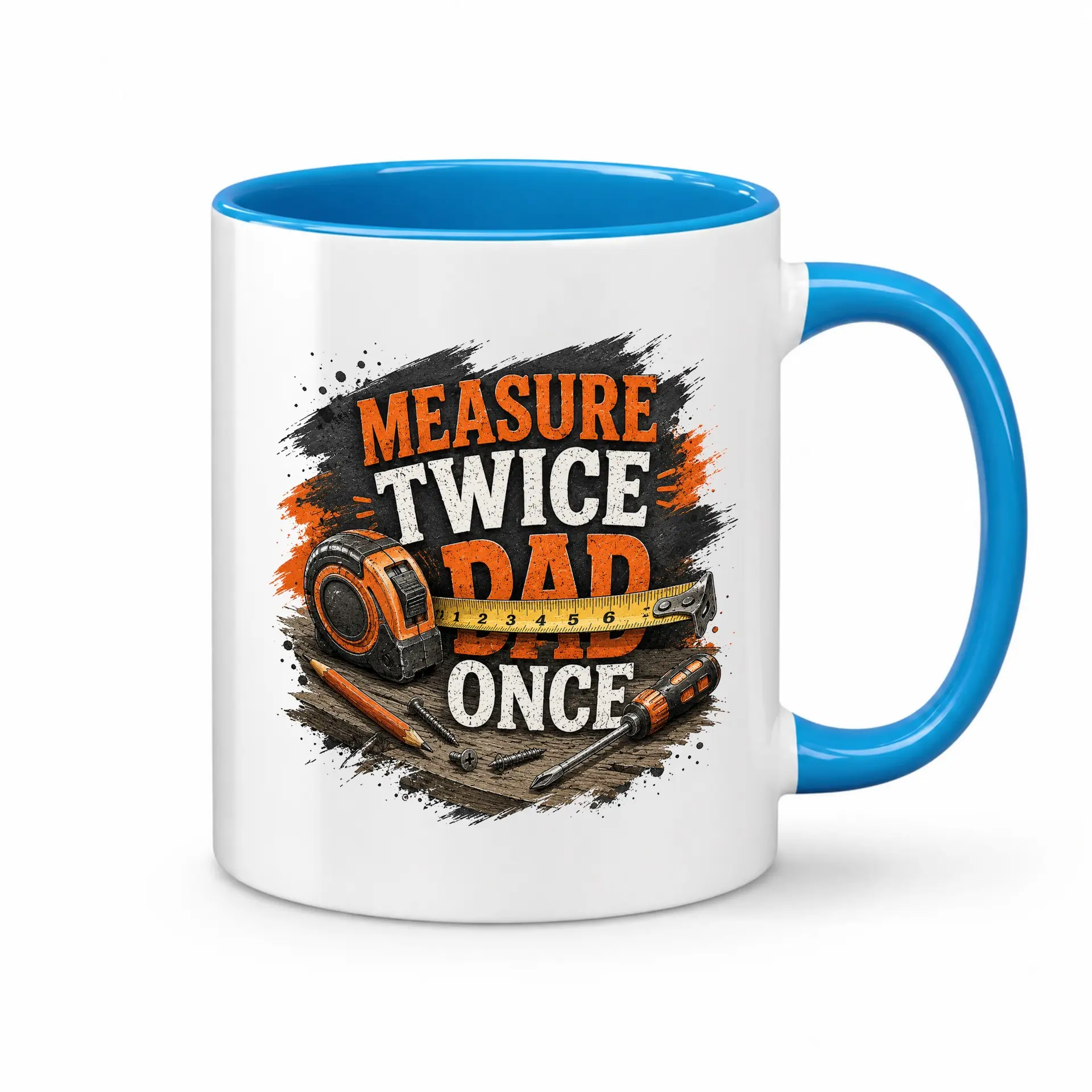 Funny Handyman Coffee Mug Dad Gift Ceramic Cup for Workshop or Office Enthusiasts with Decorative Tool Graphic