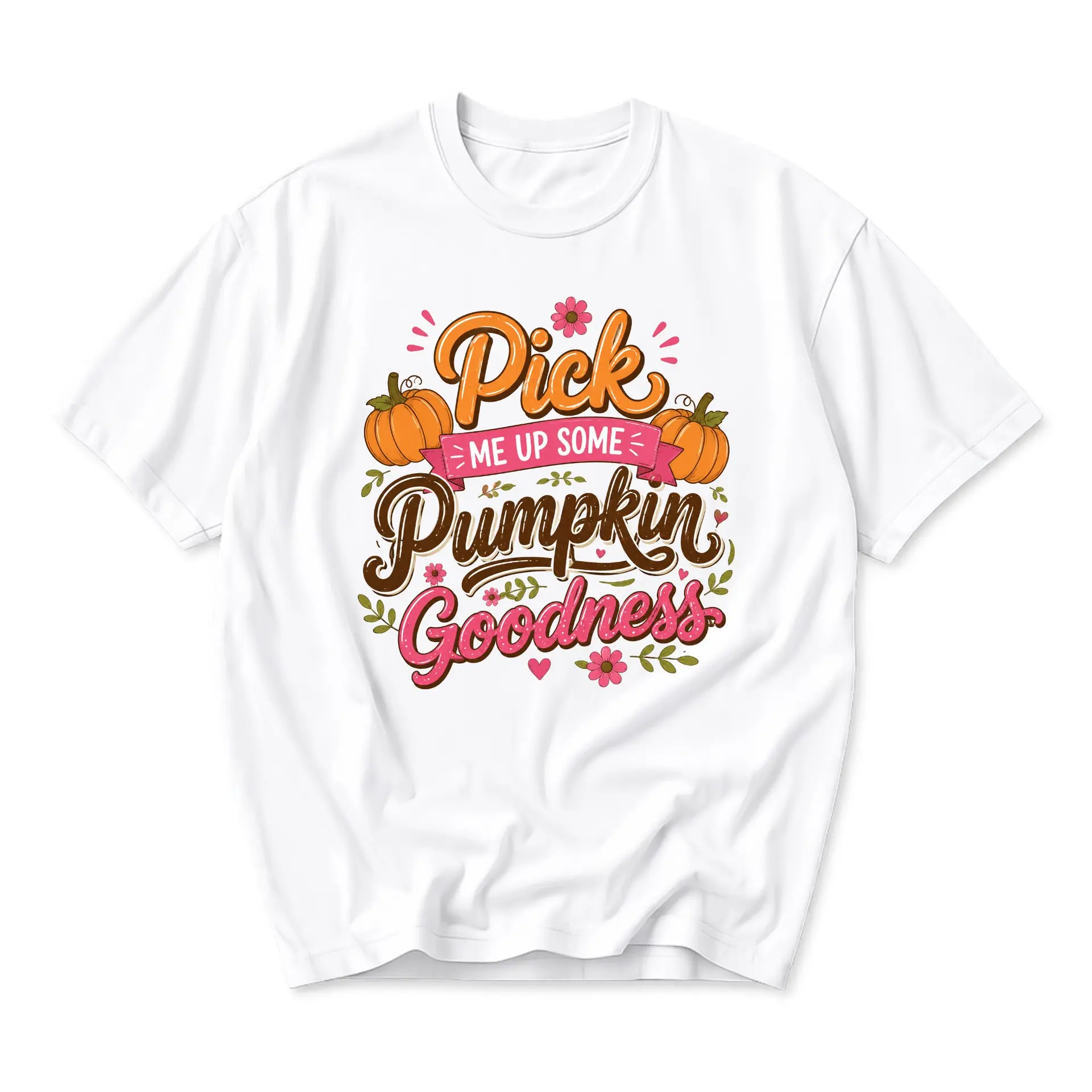 Funny Shirt Pick Me up Some Pumpkin Goodness Graphic Tee Autumn Season Casual Fall Inspired Unisex Crew Neck Apparel