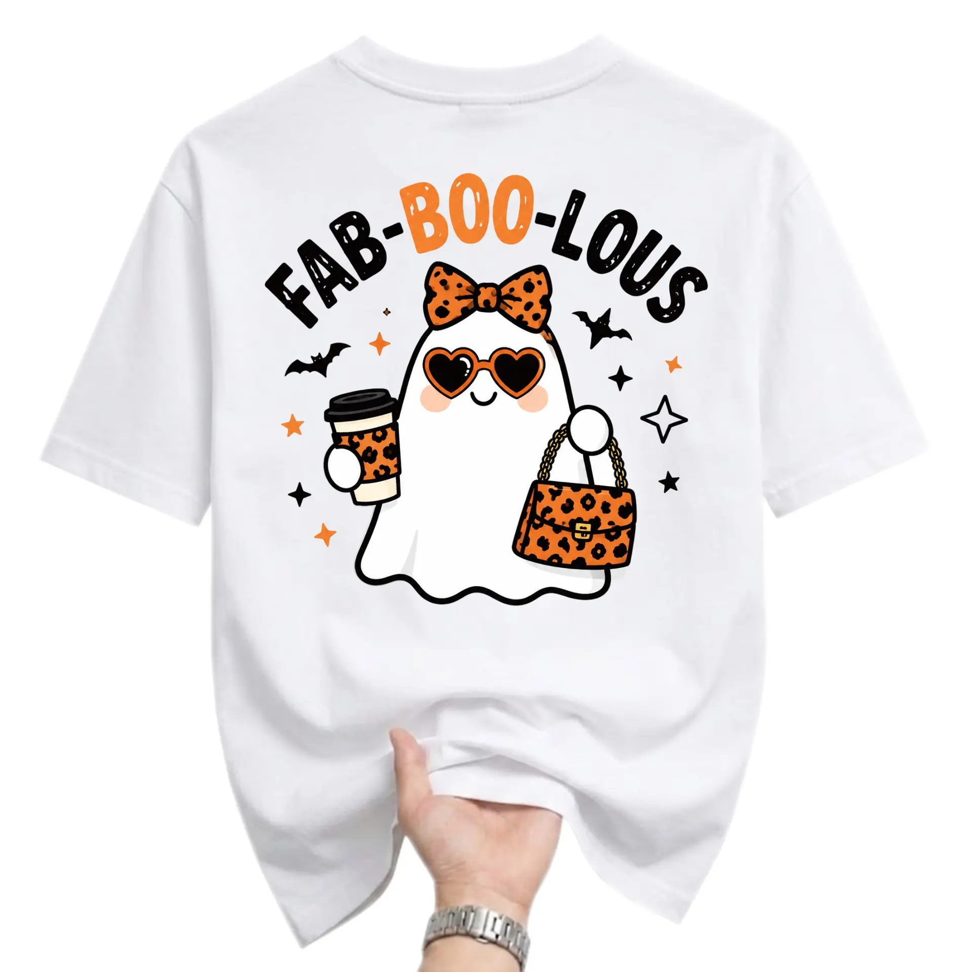 Funny Shirt Fab-Boo-Lous Ghost Graphic Tee Unisex Crew Neck Apparel for Casual Wear and Seasonal Holiday Style