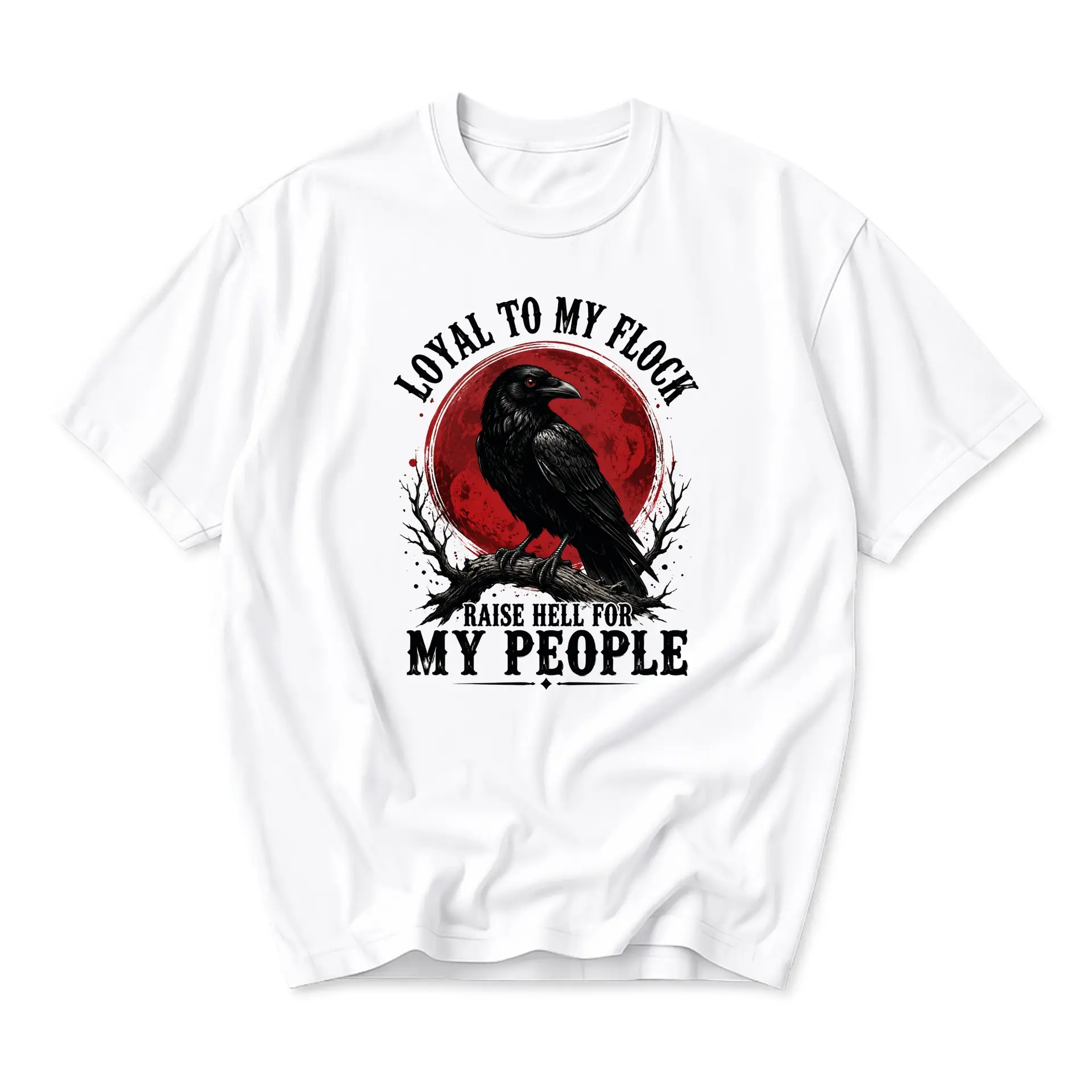 Graphic Tee Loyal to My Flock Raven Design Unisex Crew Neck Short Sleeve Cotton Blend Casual Everyday Shirt